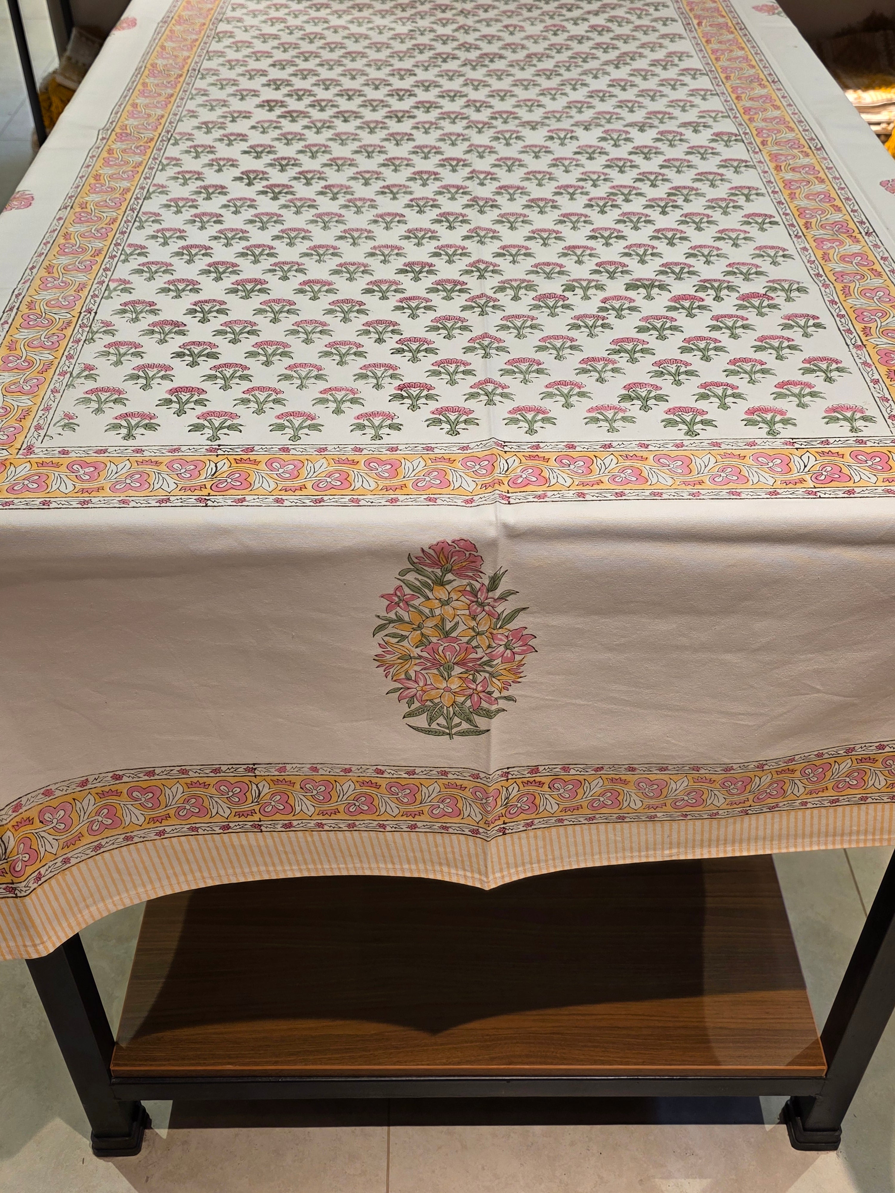 Hand Block Printed Table Cloth – 8 SEATER