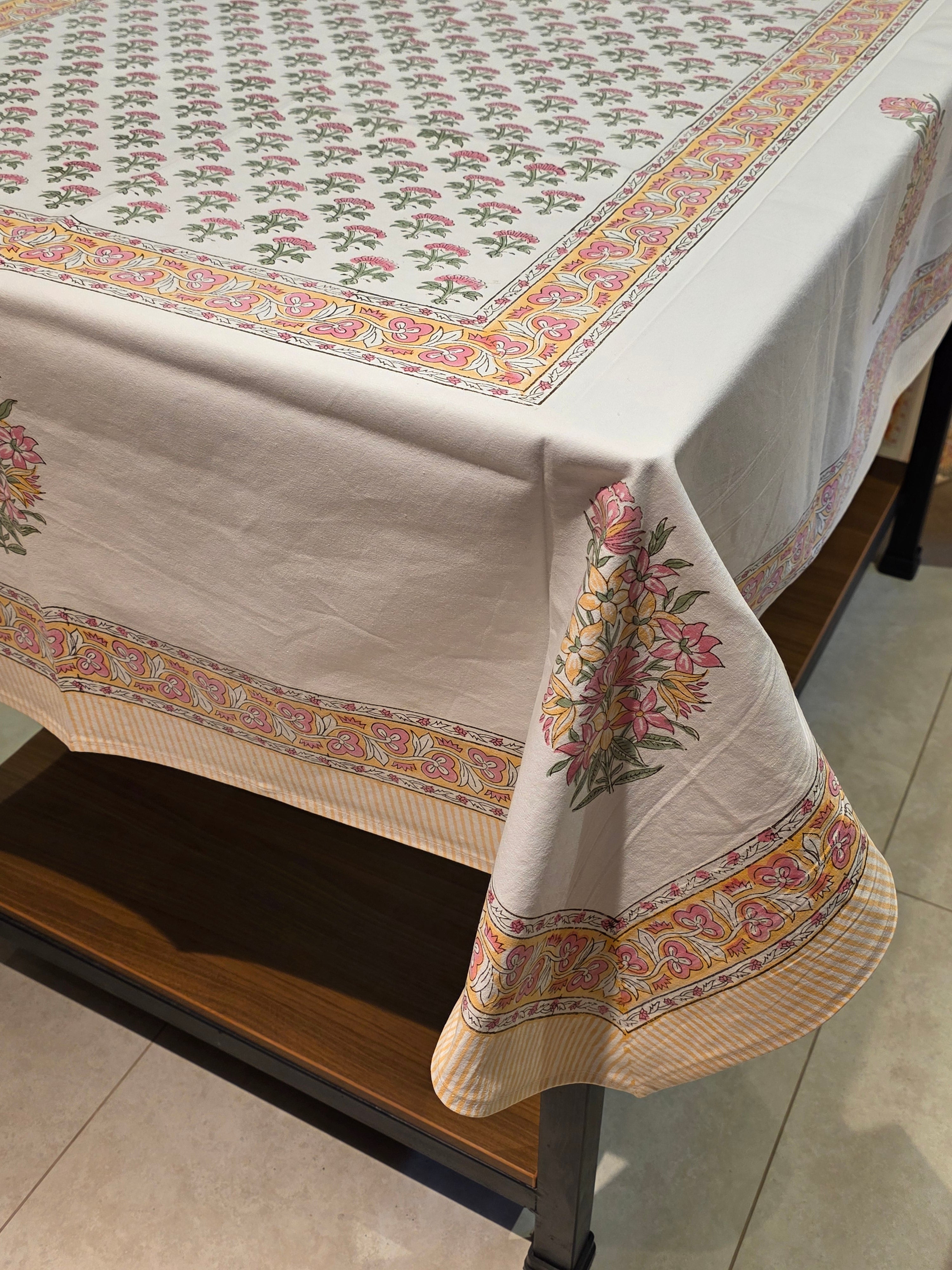 Hand Block Printed Table Cloth – 8 SEATER