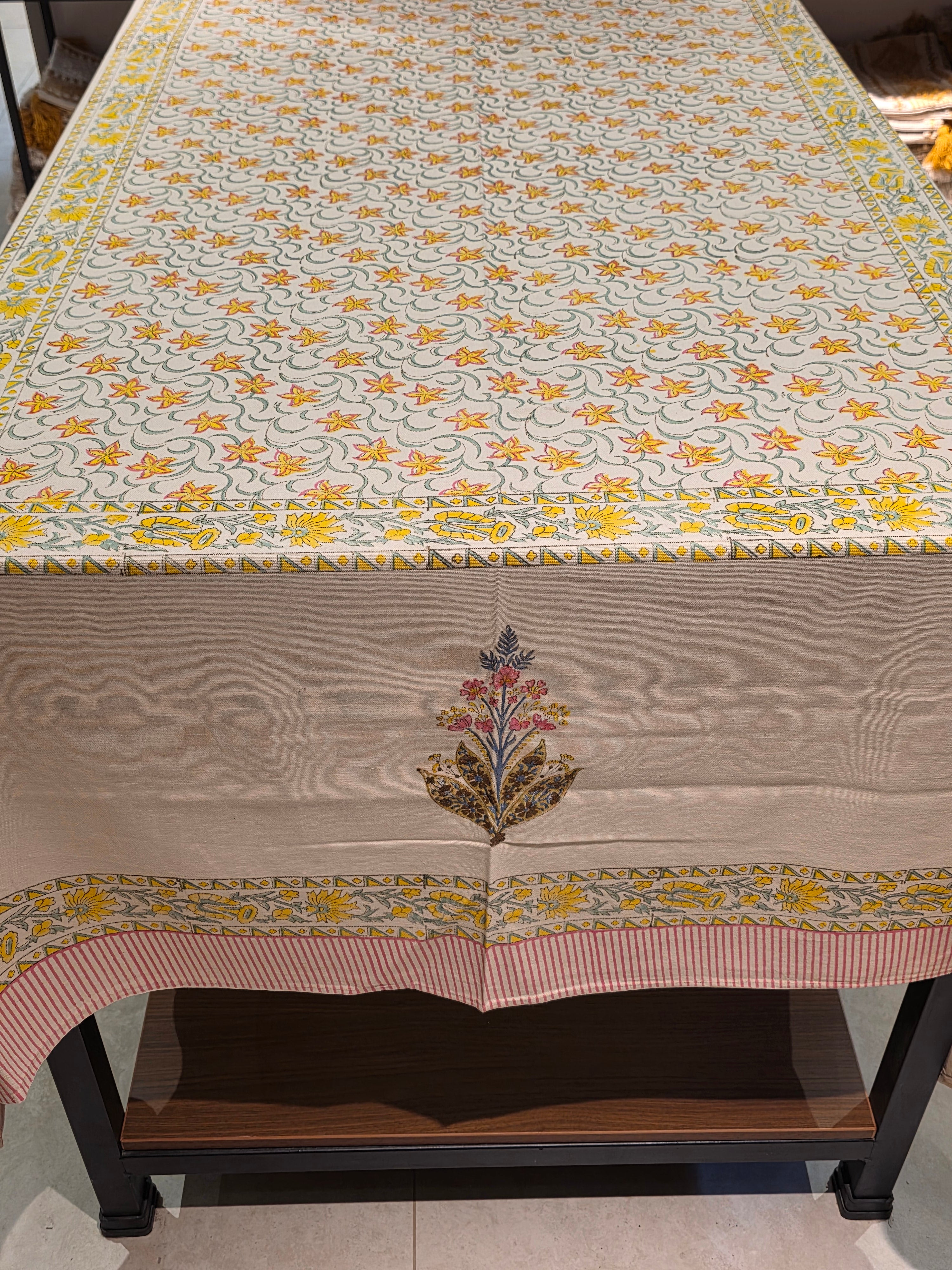 Hand Block Printed Table Cloth – 8 SEATER
