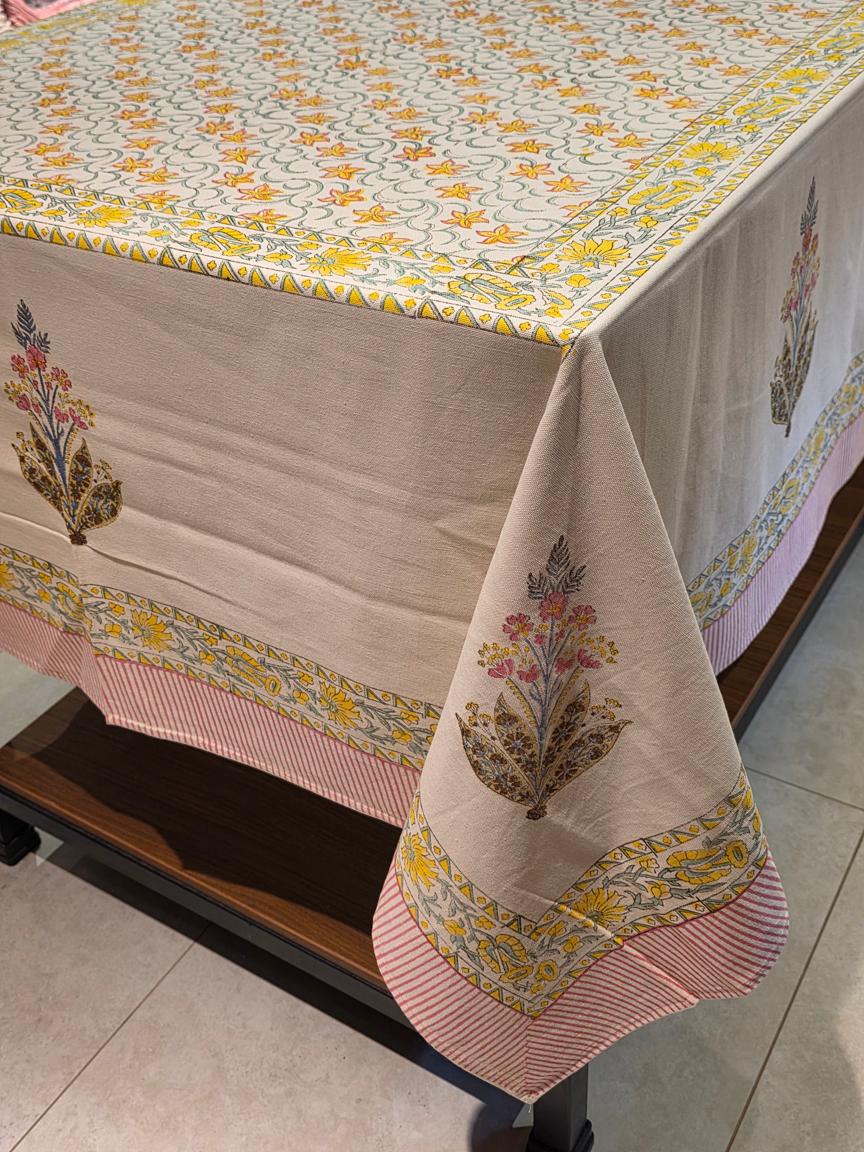 Hand Block Printed Table Cloth – 8 SEATER