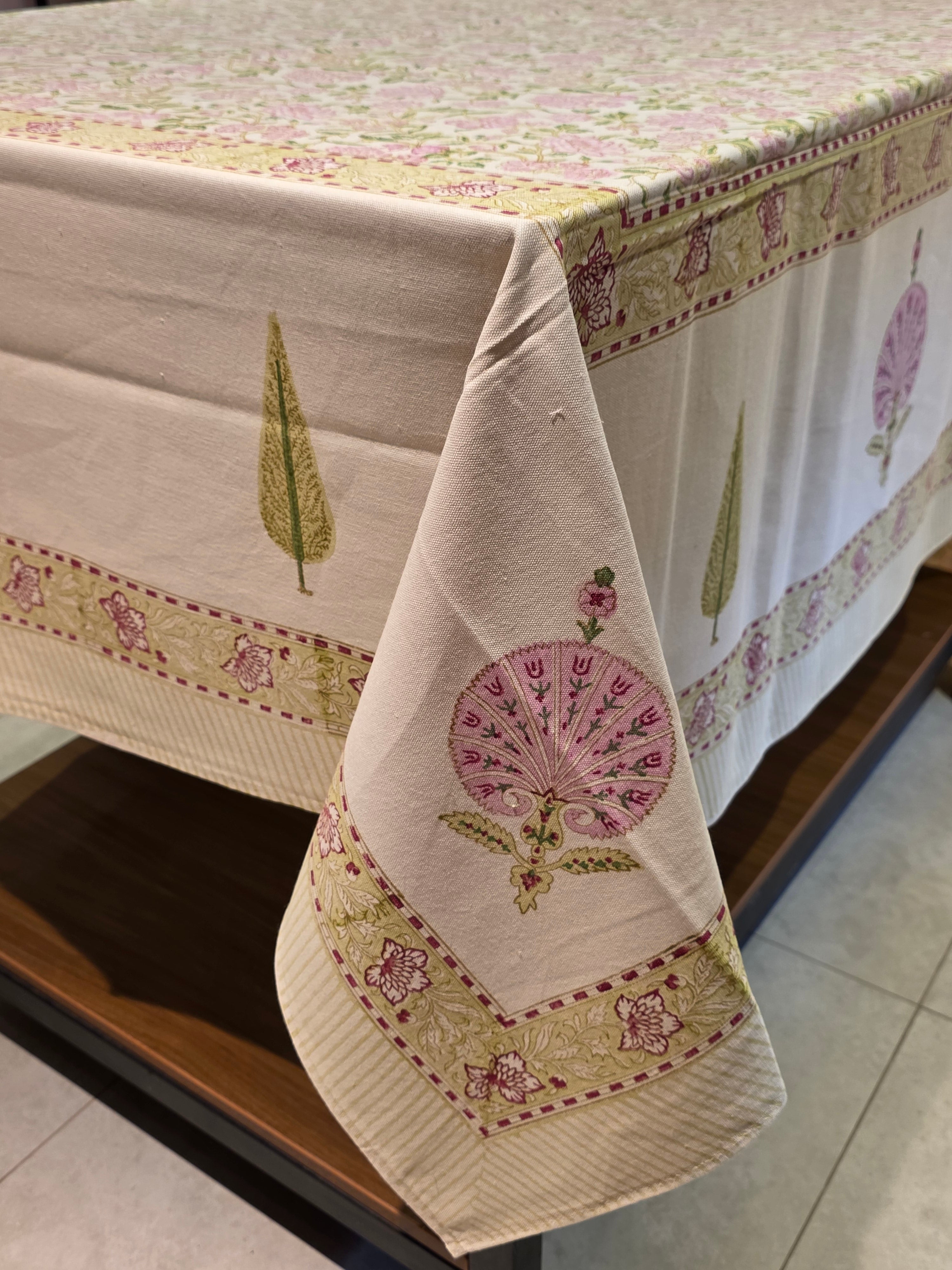 Hand Block Printed Table Cloth – 8 SEATER