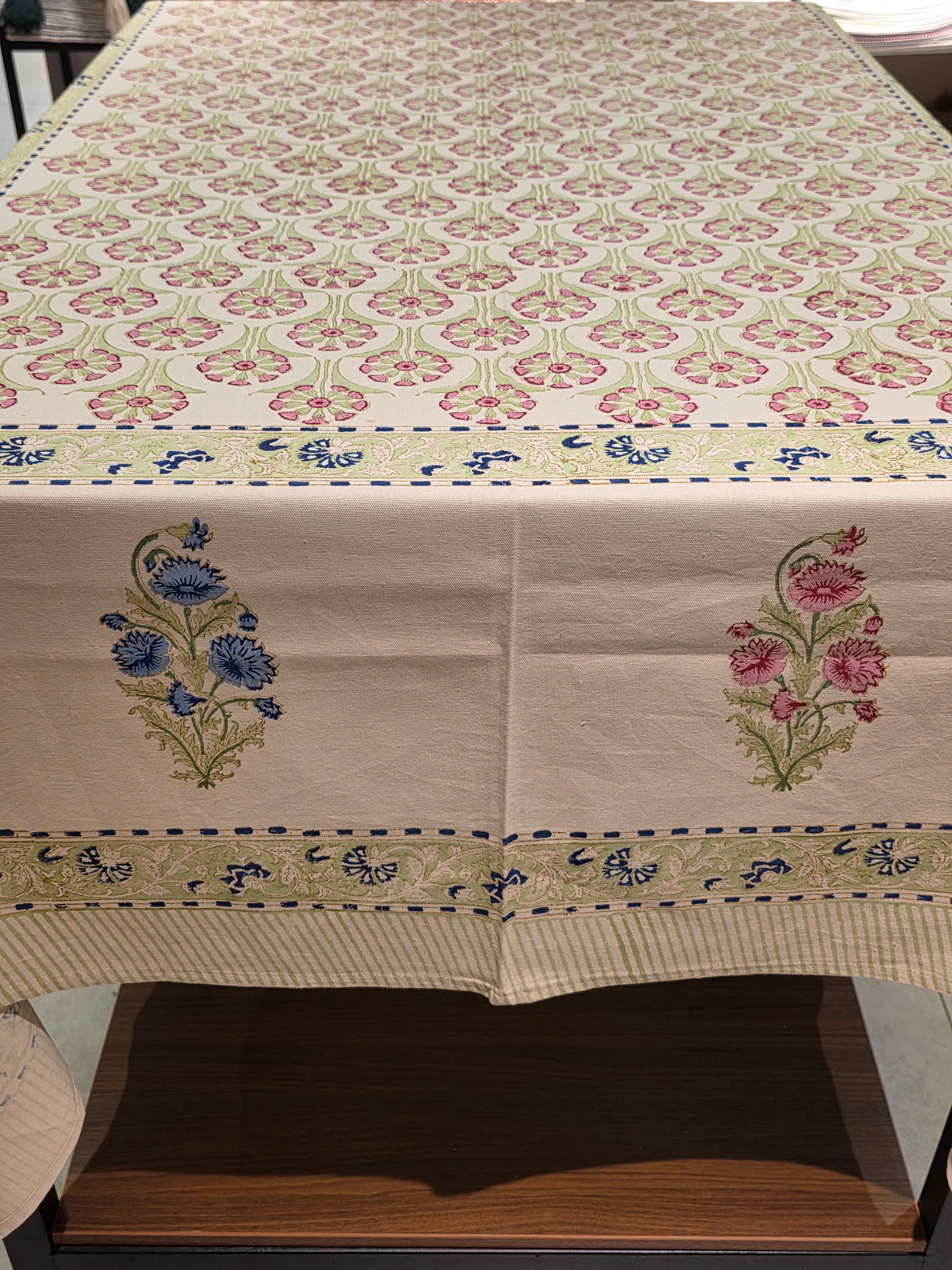 Hand Block Printed Table Cloth – 8 SEATER
