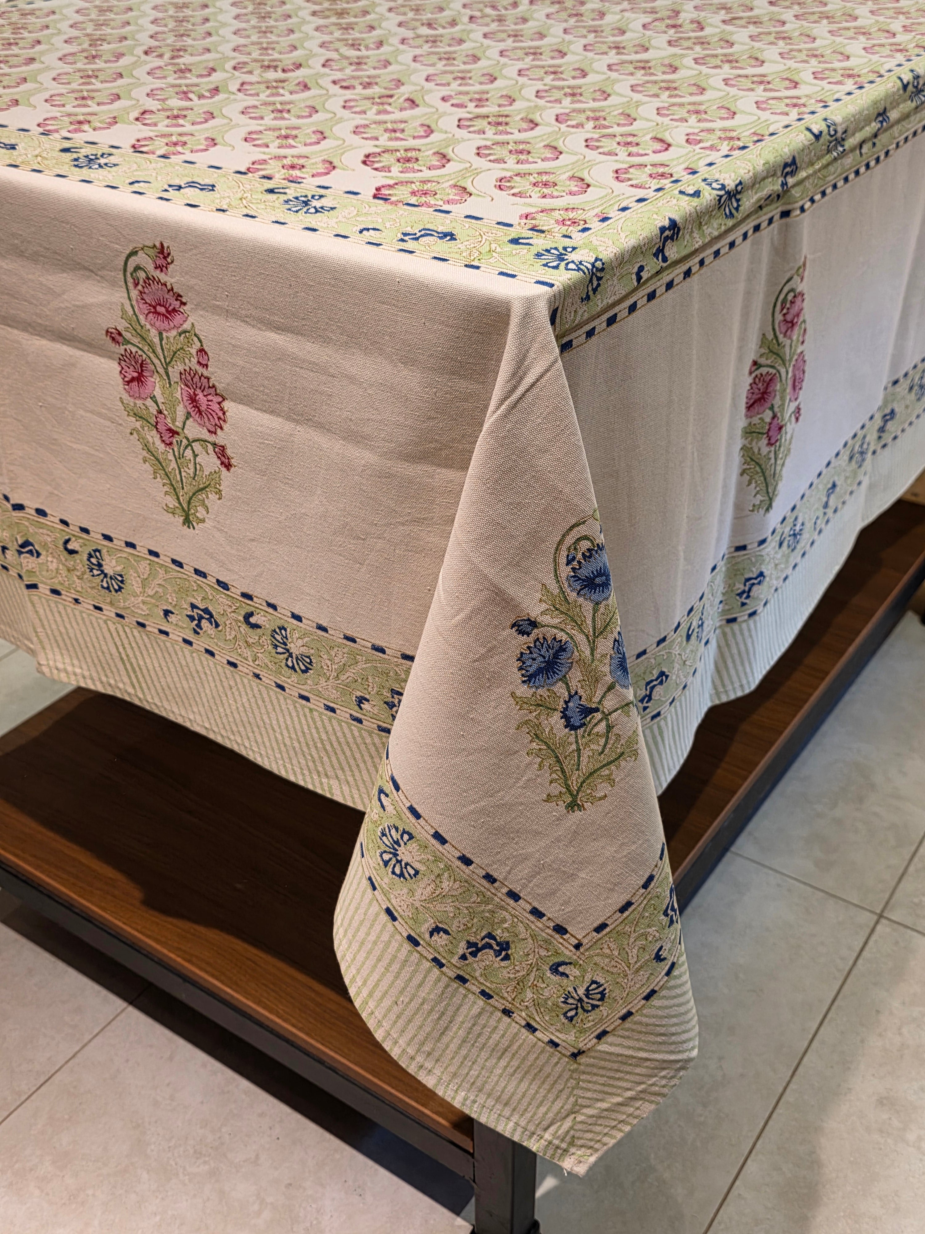 Hand Block Printed Table Cloth – 8 SEATER