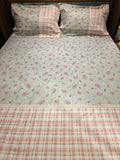 King Size Cotton Bedsheet Set with Hakoba Lace