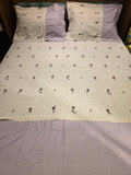 King Size Cotton Bedsheet Set with Hakoba Lace