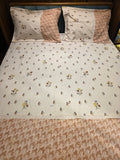 King Size Cotton Bedsheet Set with Hakoba Lace
