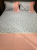 King Size Cotton Bedsheet Set with Hakoba Lace