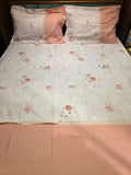 King Size Cotton Bedsheet Set with Hakoba Lace