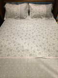 King Size Cotton Bedsheet Set with Hakoba Lace