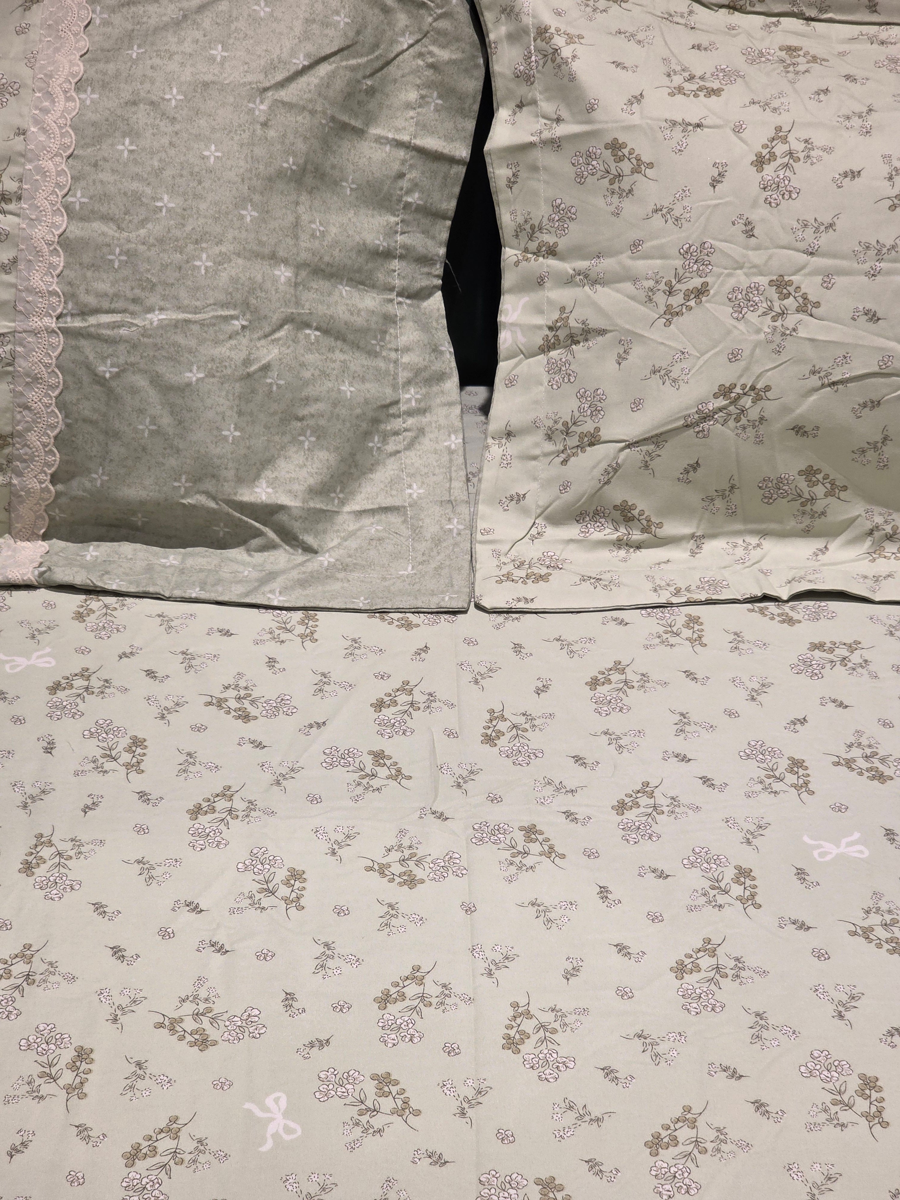 King Size Cotton Bedsheet Set with Hakoba Lace