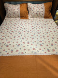 King Size Cotton Bedsheet Set with Hakoba Lace