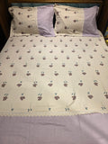 King Size Cotton Bedsheet Set with Hakoba Lace