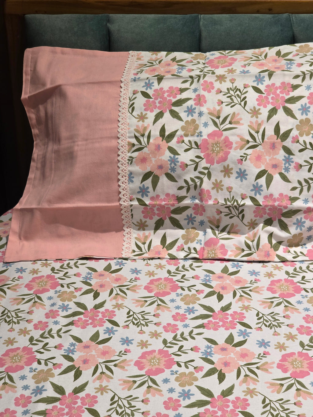 Floral Print Hakoba Lace Bedsheet