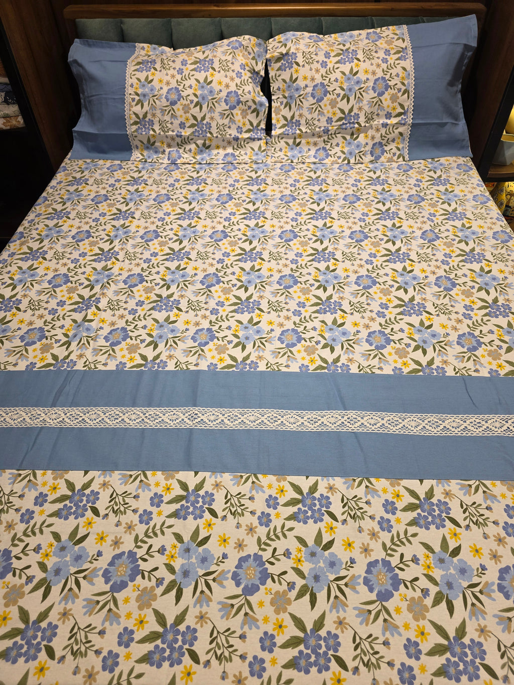 Floral Print Hakoba Lace Bedsheet