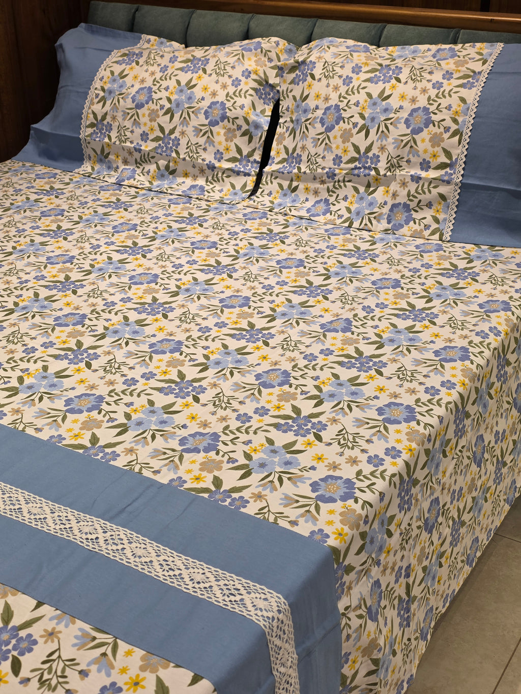 Floral Print Hakoba Lace Bedsheet