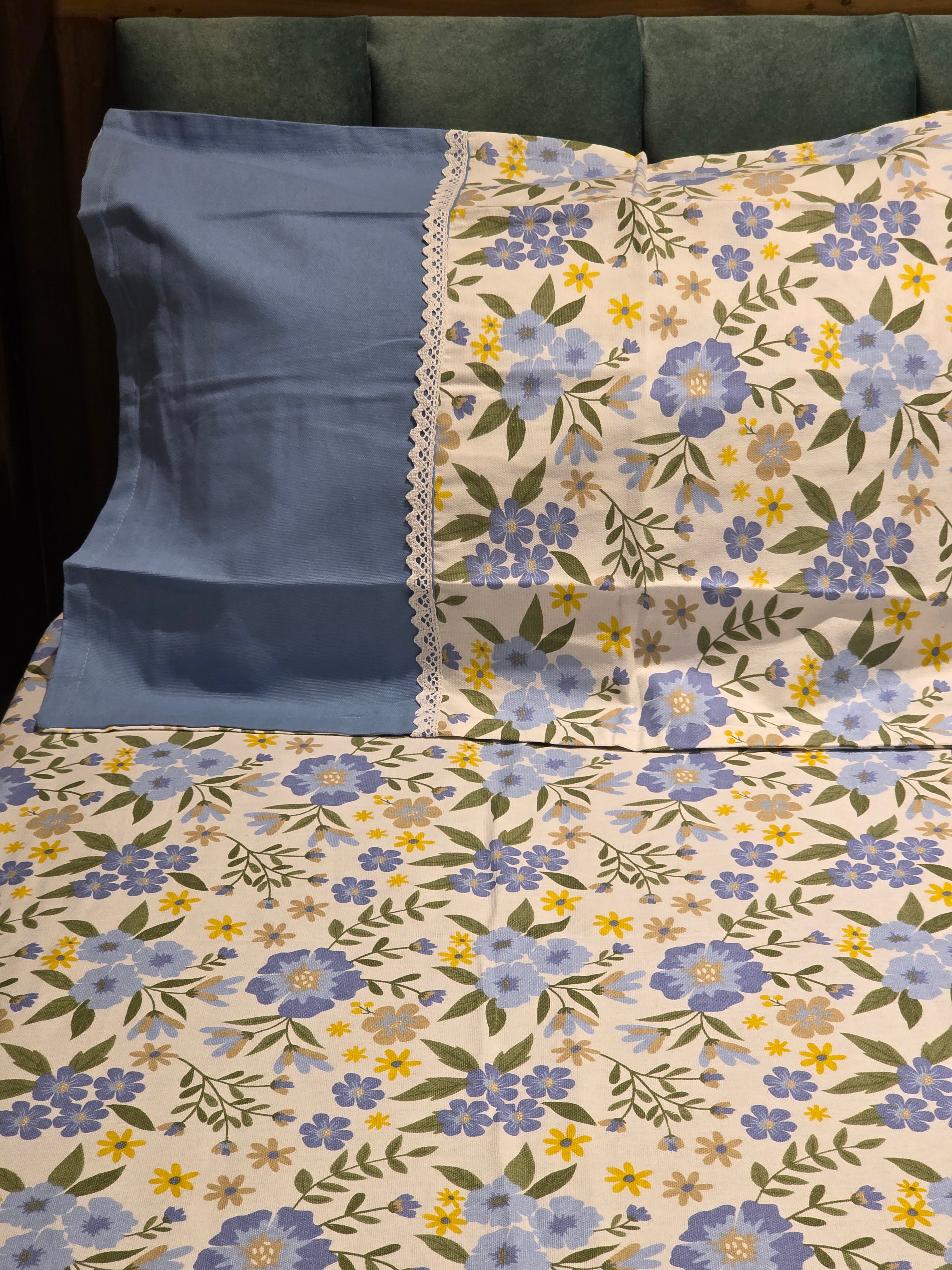 Floral Print Hakoba Lace Bedsheet