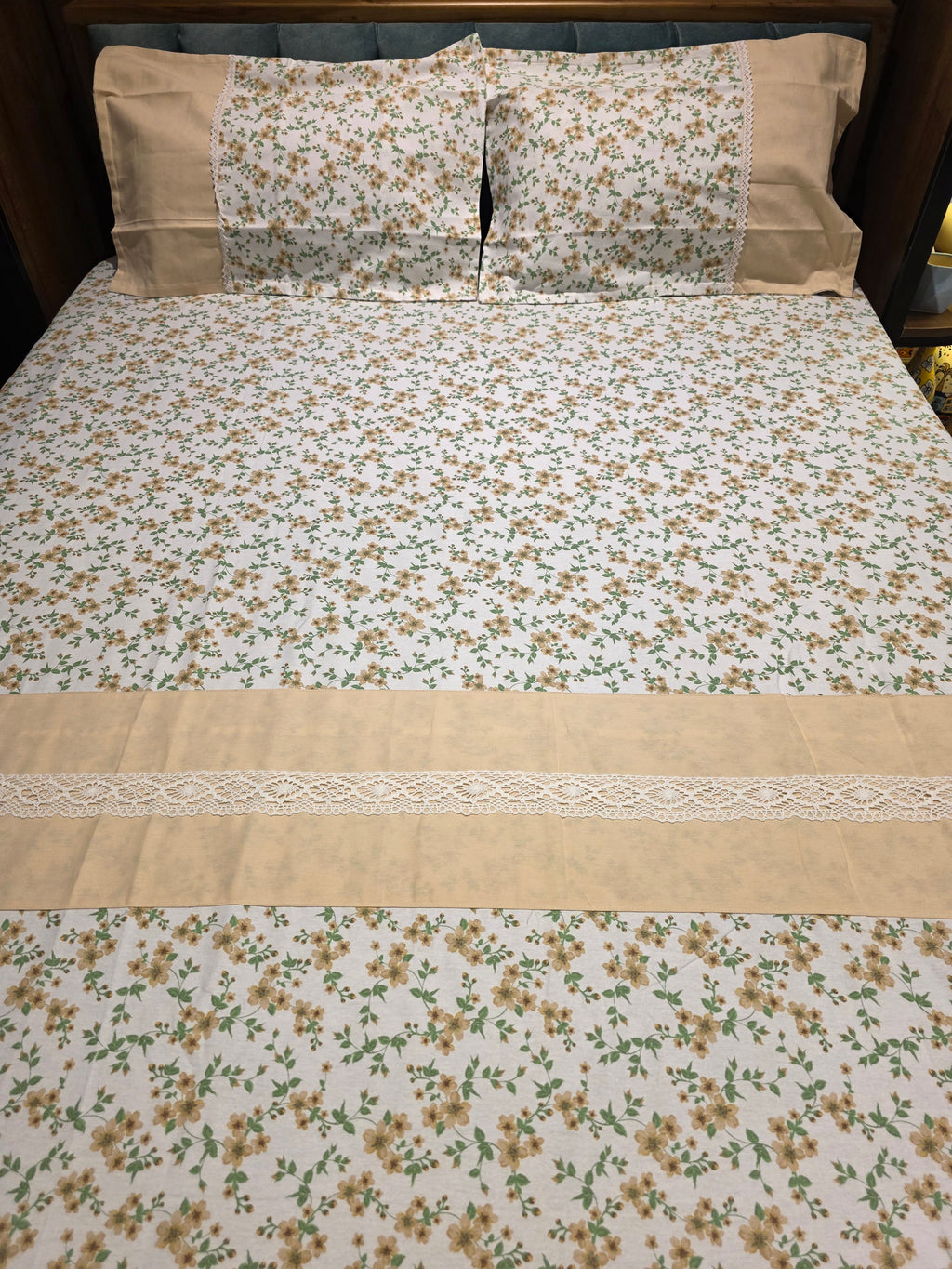 Floral Print Hakoba Lace Bedsheet