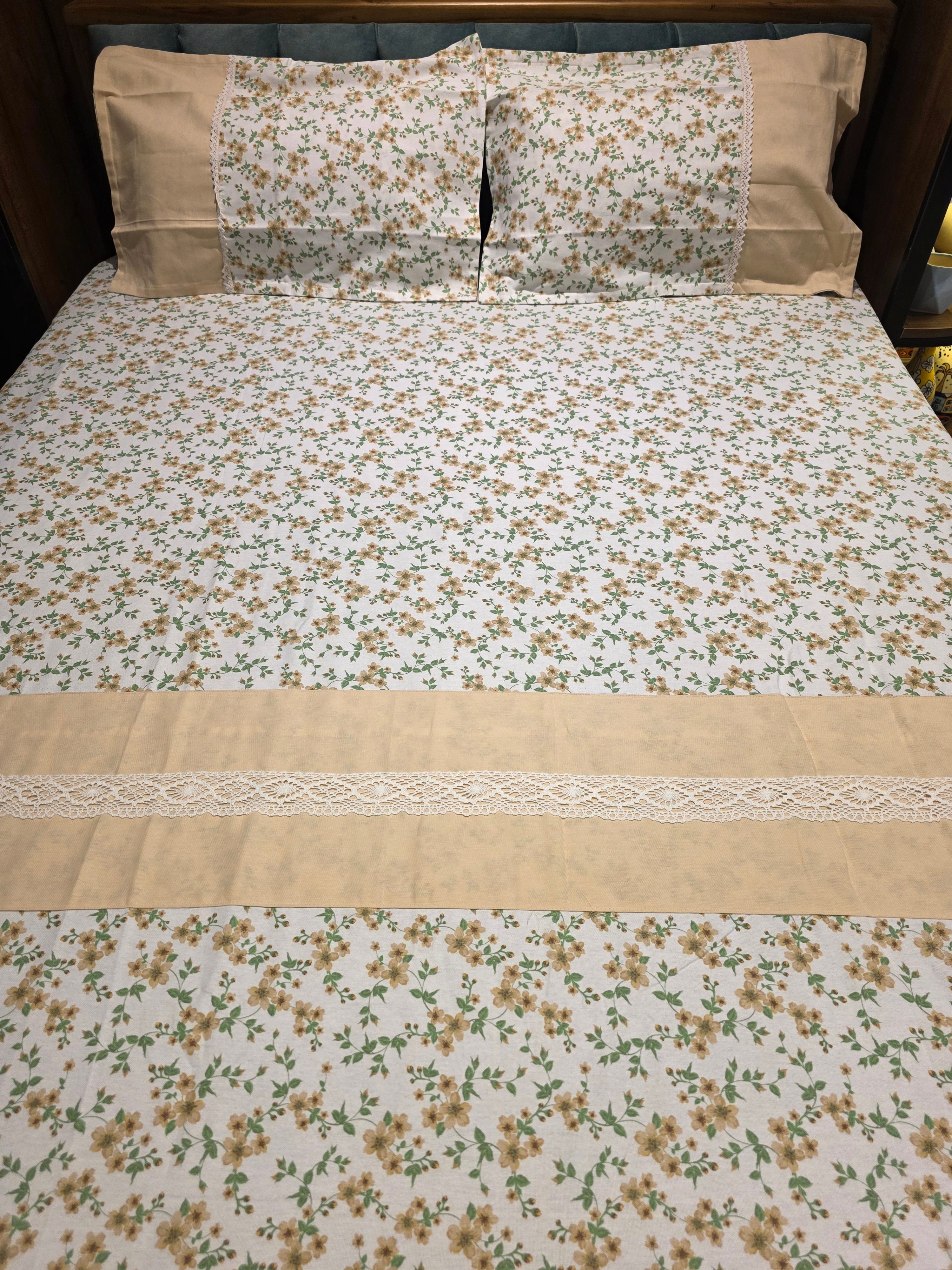 Floral Print Hakoba Lace Bedsheet