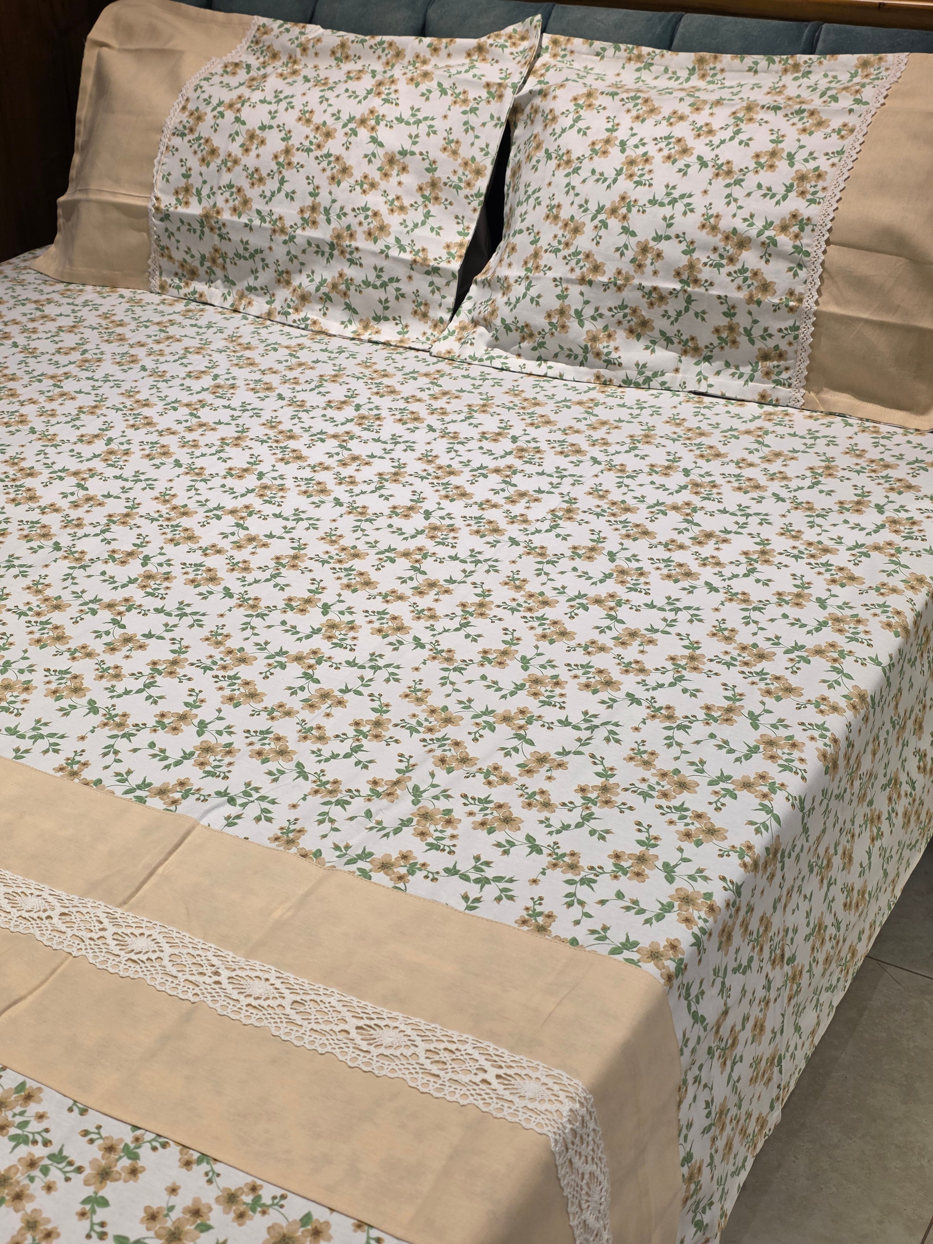 Floral Print Hakoba Lace Bedsheet