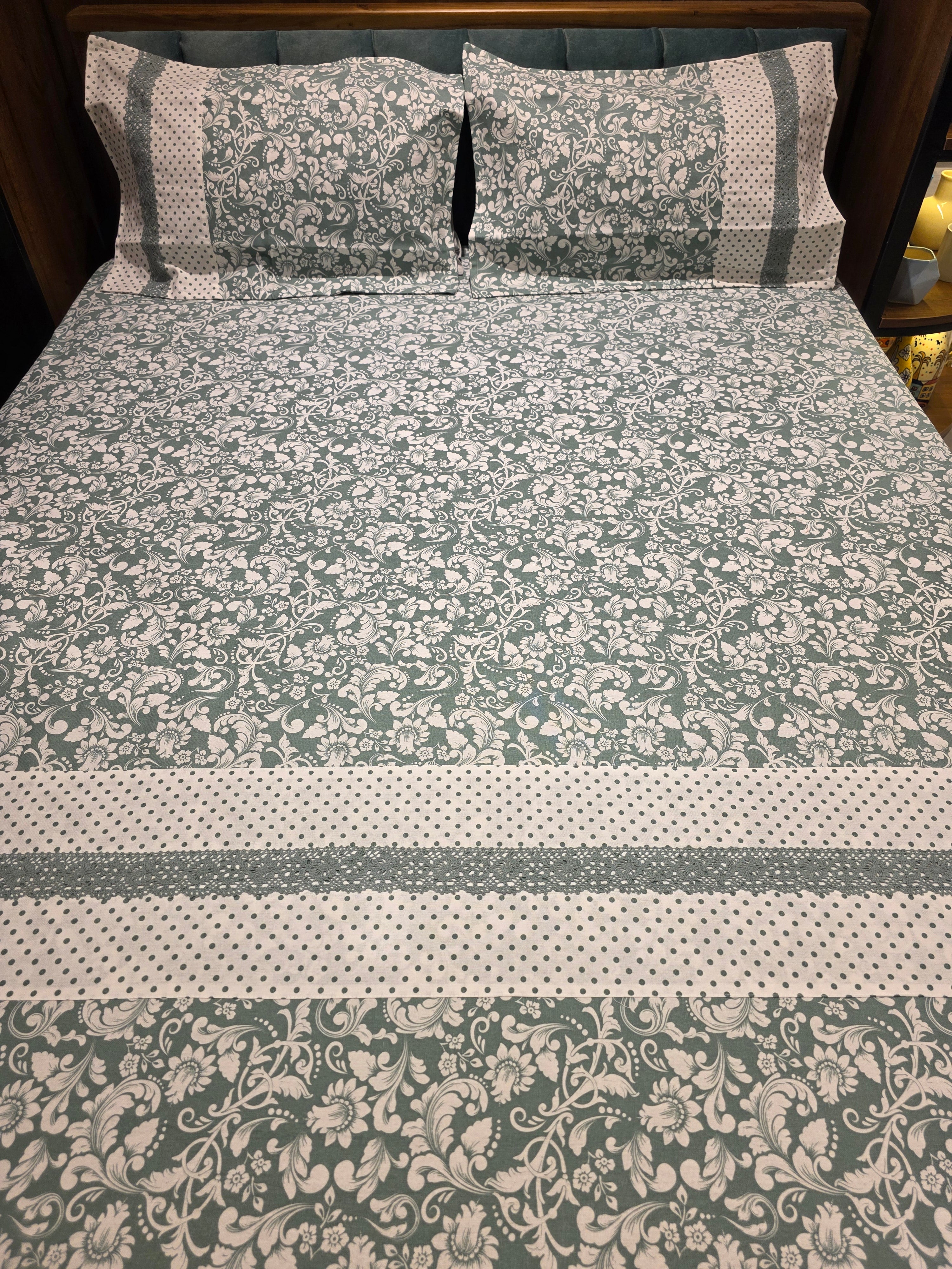 Floral Print Hakoba Lace Bedsheet