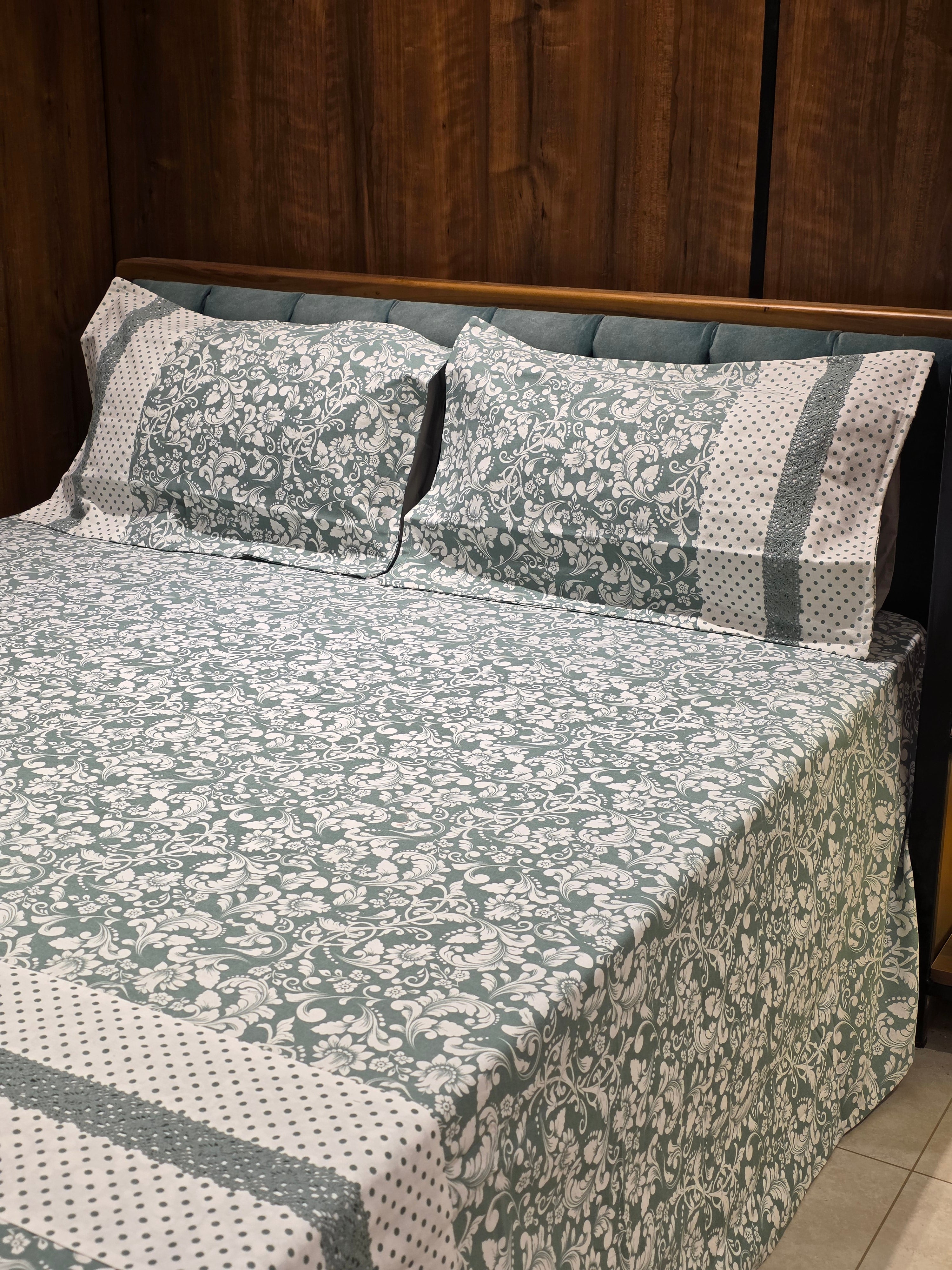 Floral Print Hakoba Lace Bedsheet