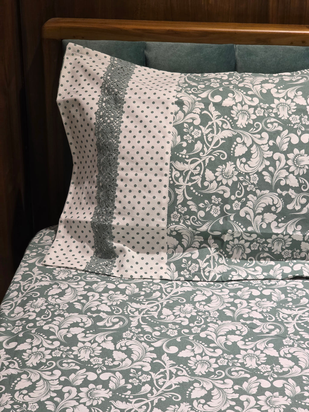 Floral Print Hakoba Lace Bedsheet