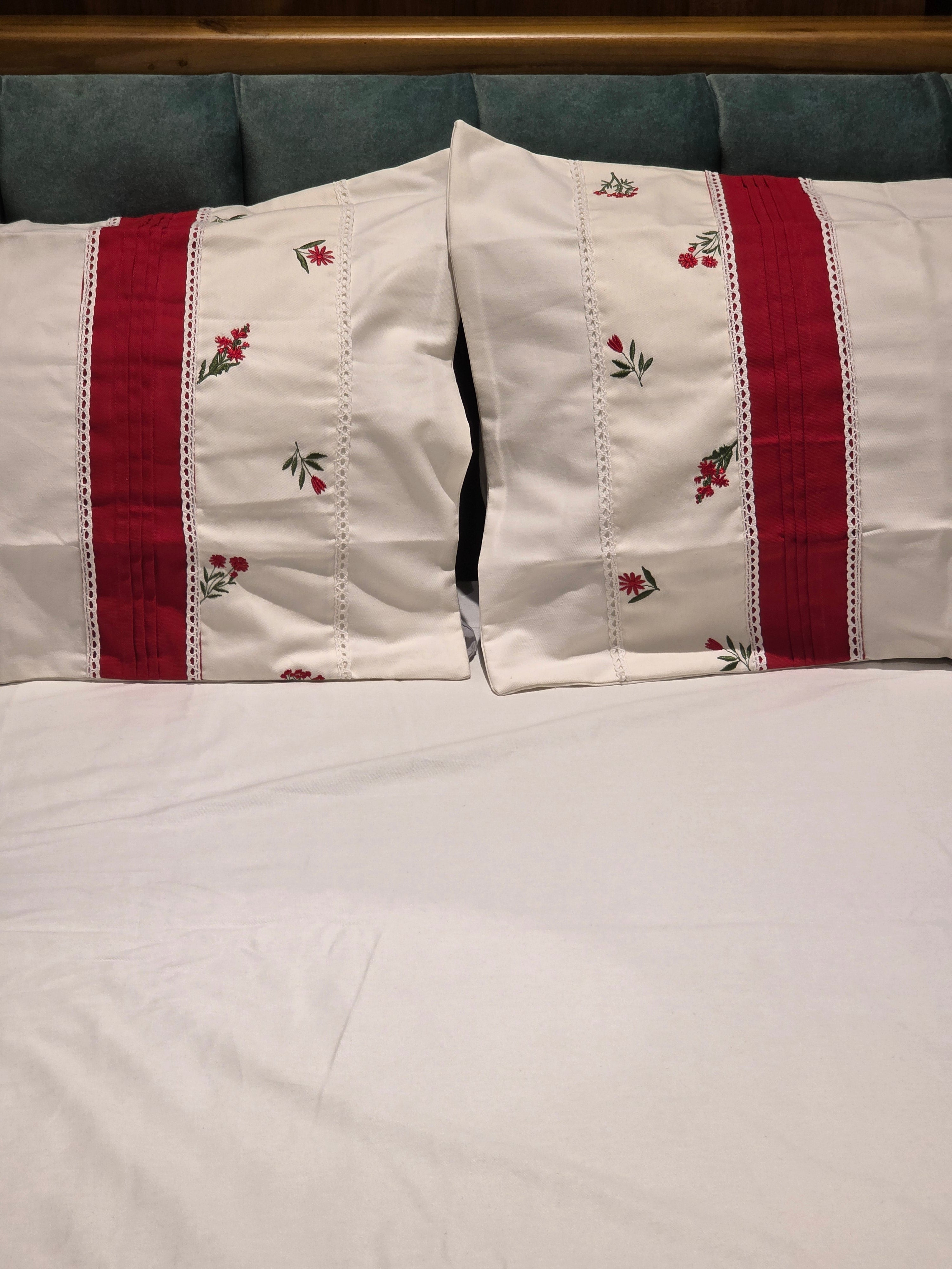 King Size Embroidered Lace Bedsheet Set