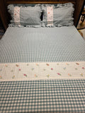 Gingham Queen Lace Bedsheet Set