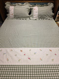 Gingham King Lace Bedsheet Set