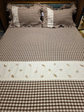 Gingham King Lace Bedsheet Set