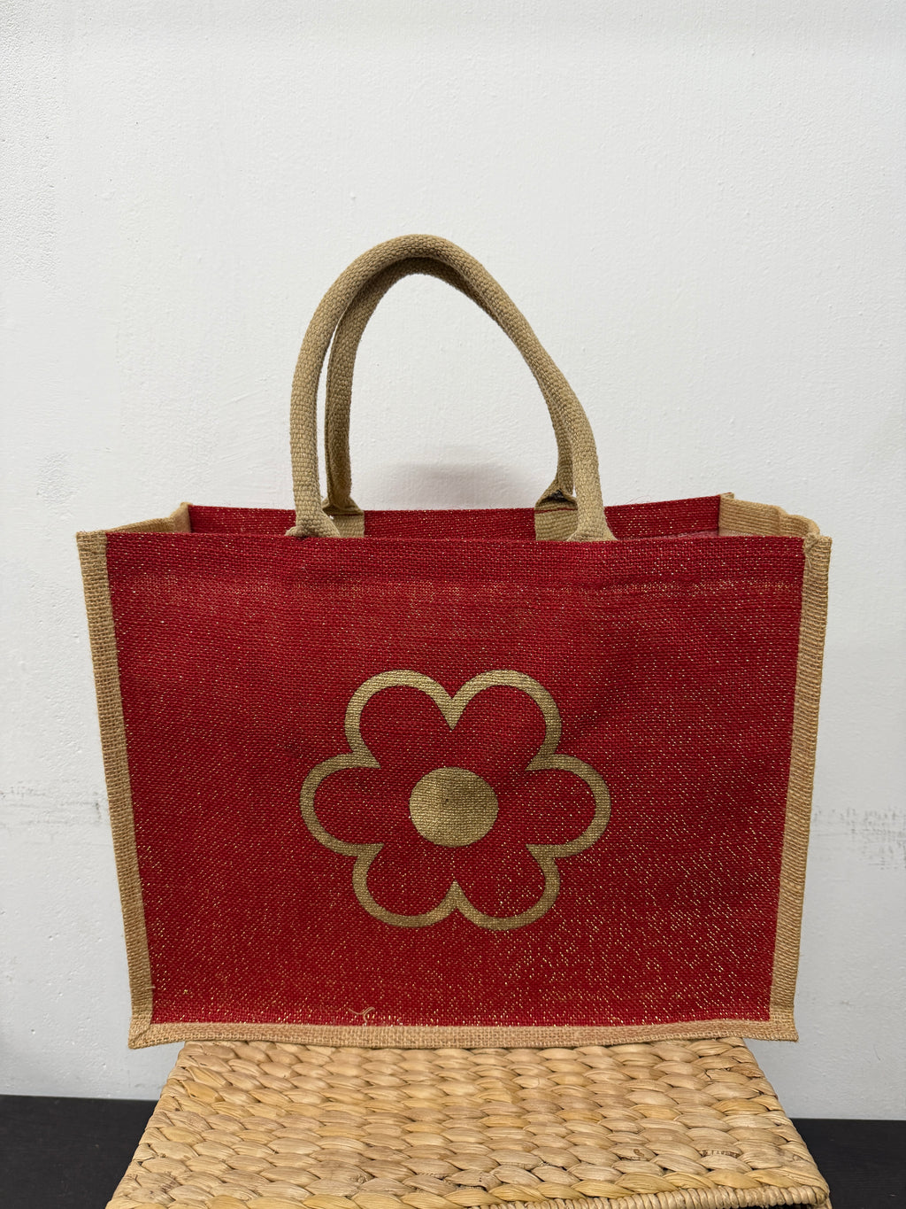 Christmas Themed Jute Bag Set of  10 Bags