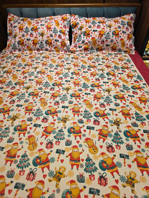 Christmas Theme Border Bedsheets