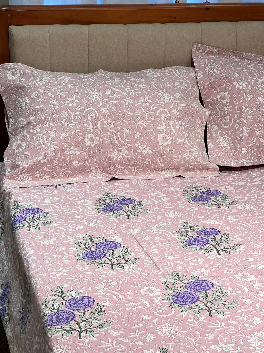 Block Print King Size Bedsheet