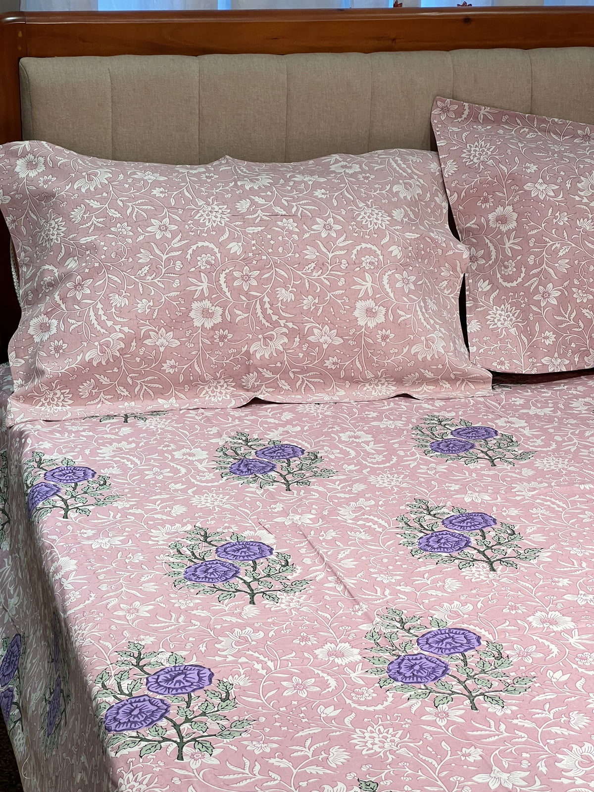 Block Print King Size Bedsheet