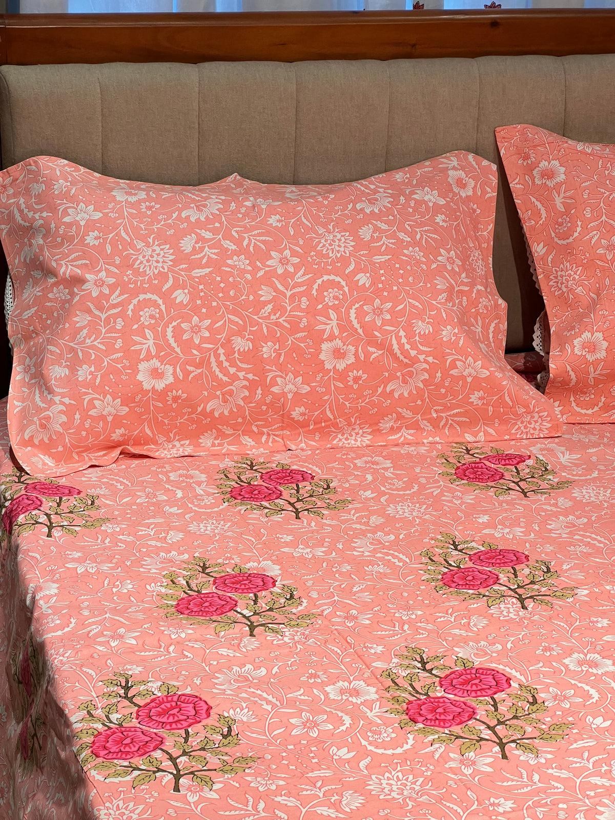 Block Print King Size Bedsheet