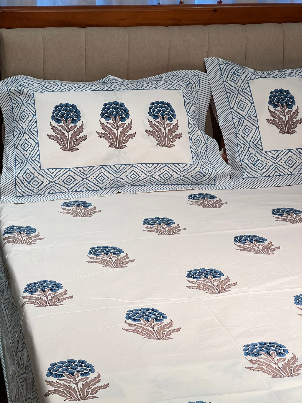 Block Print King Size Bedsheet