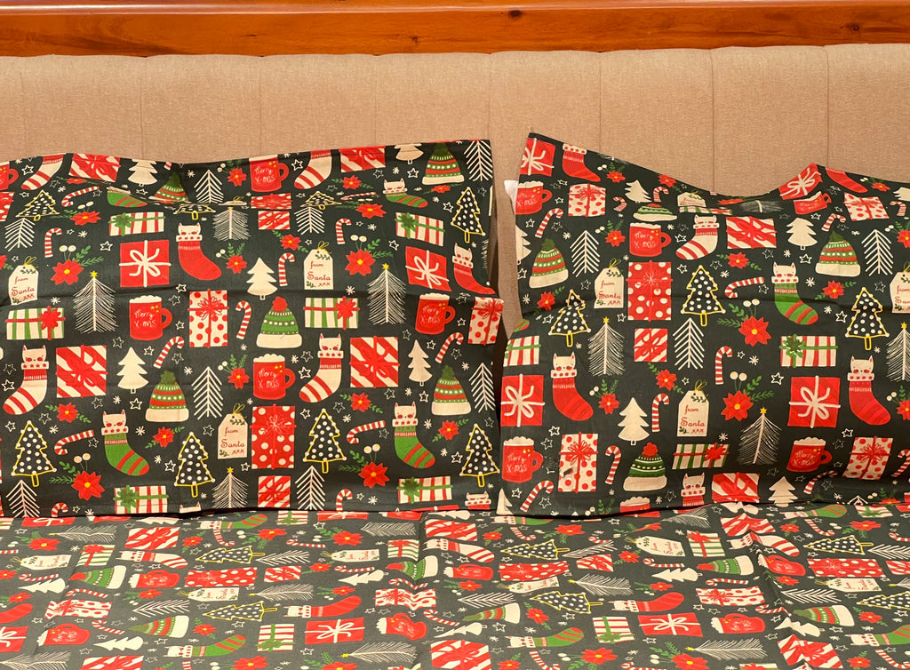 XMAS THEME KING SIZE BEDSHEETS