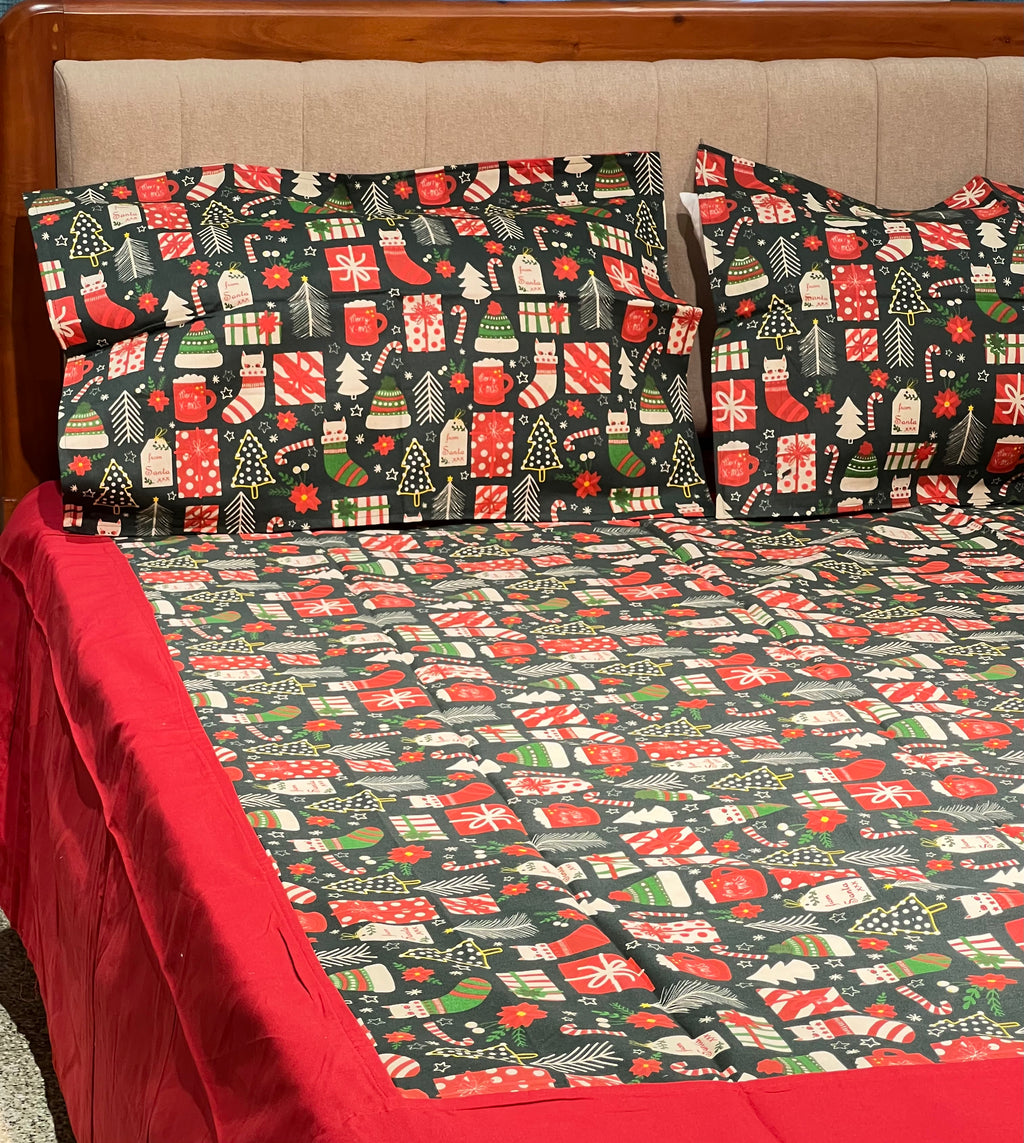 XMAS THEME KING SIZE BEDSHEETS