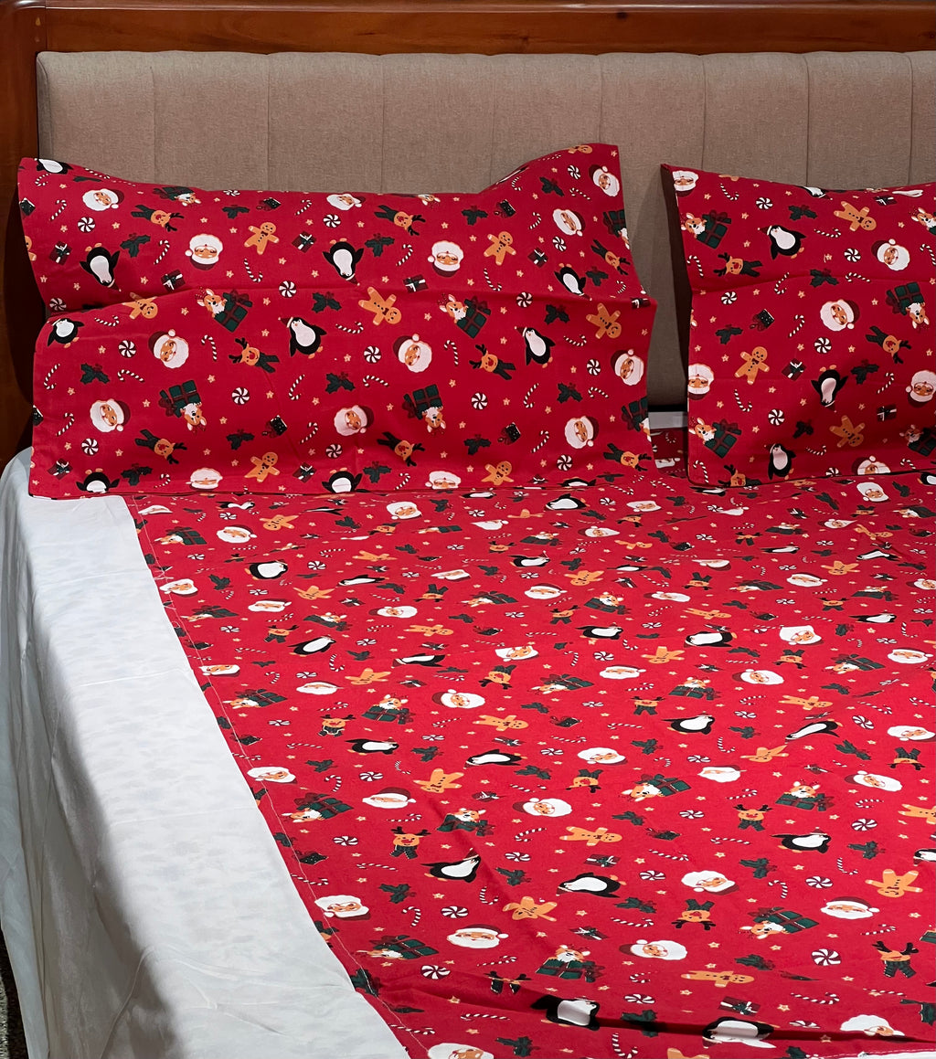 XMAS THEME KING SIZE BEDSHEETS