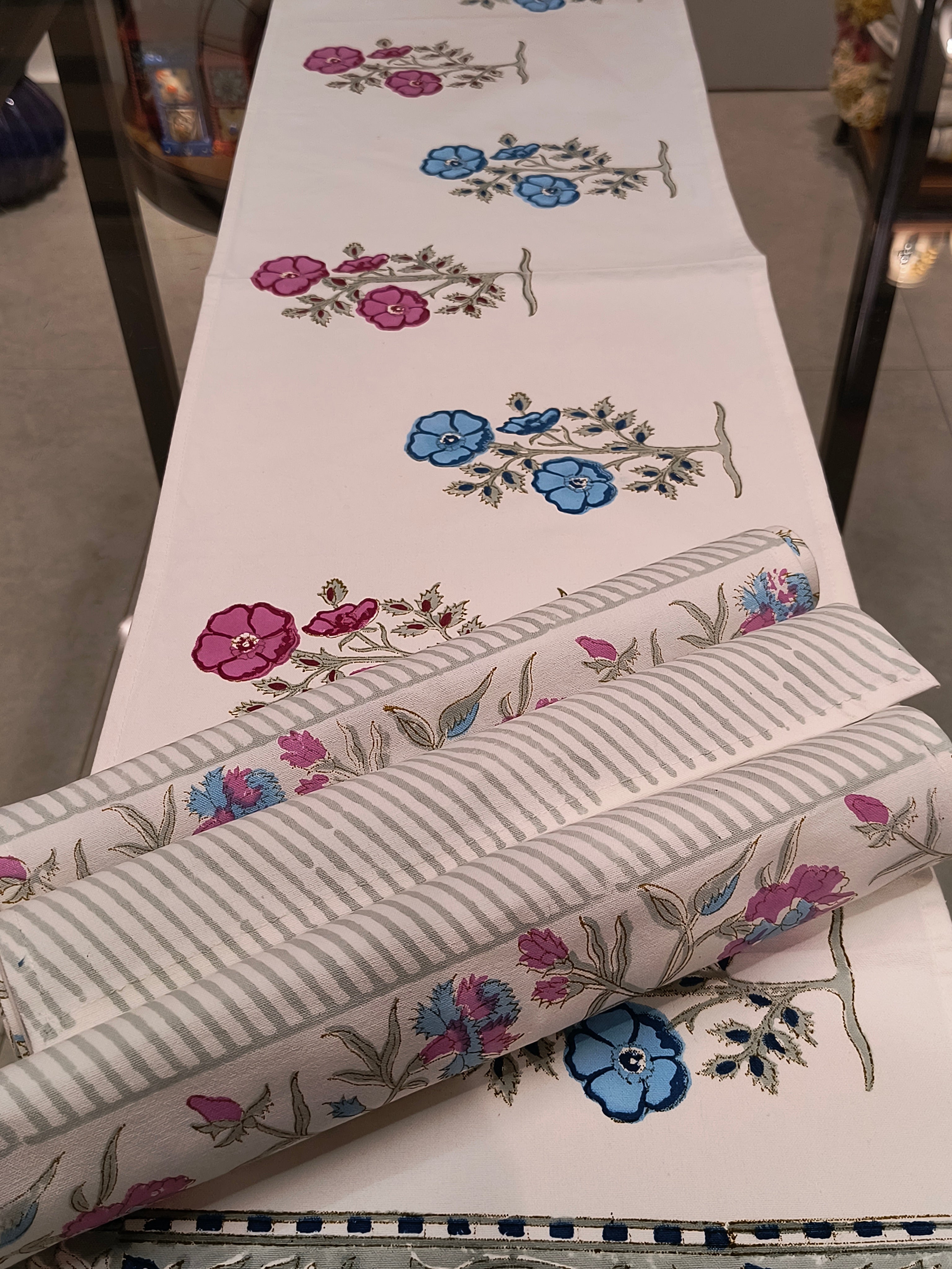 Hand Block Printed Table Runner Set