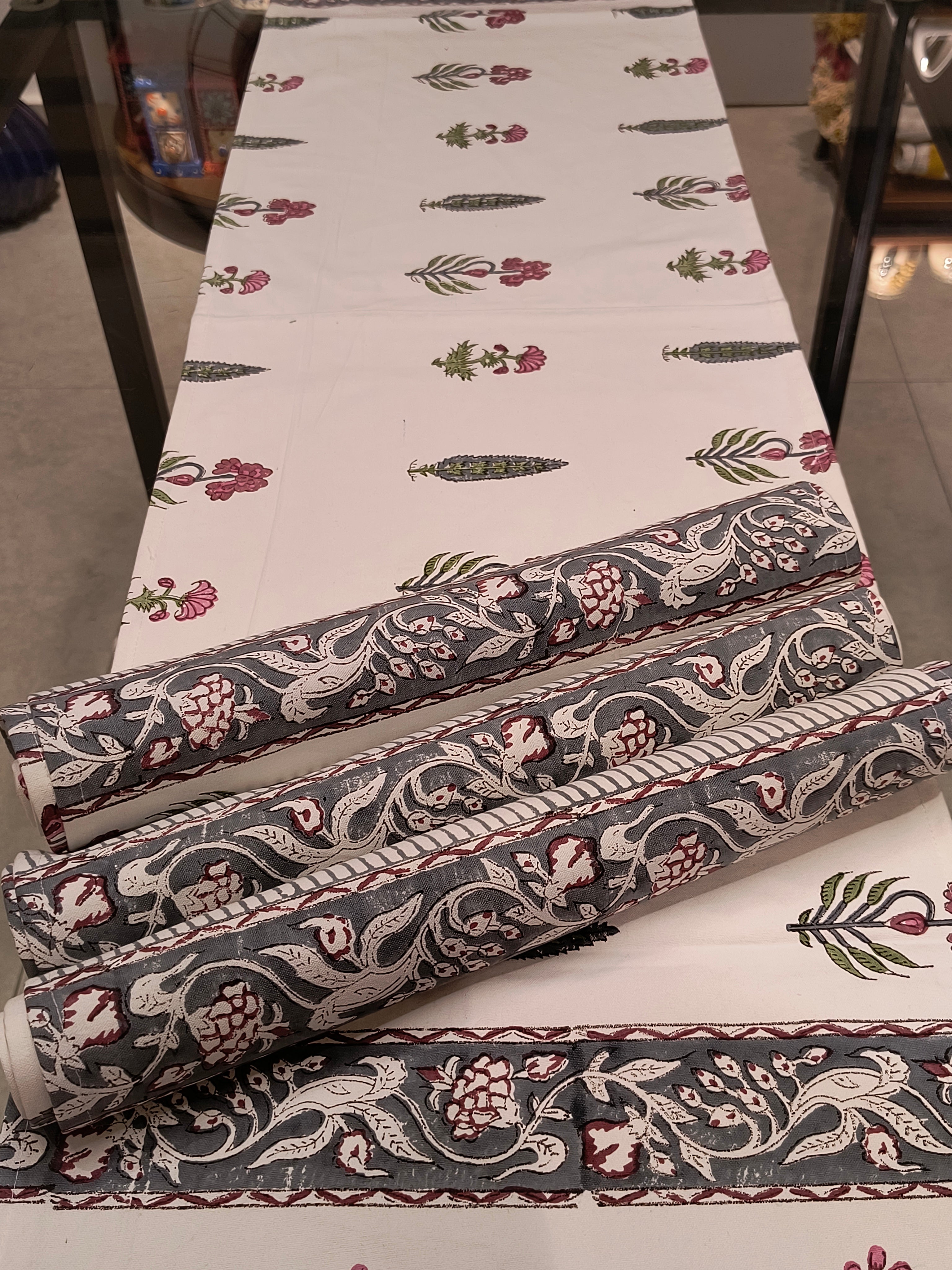 Hand Block Printed Table Runner Set