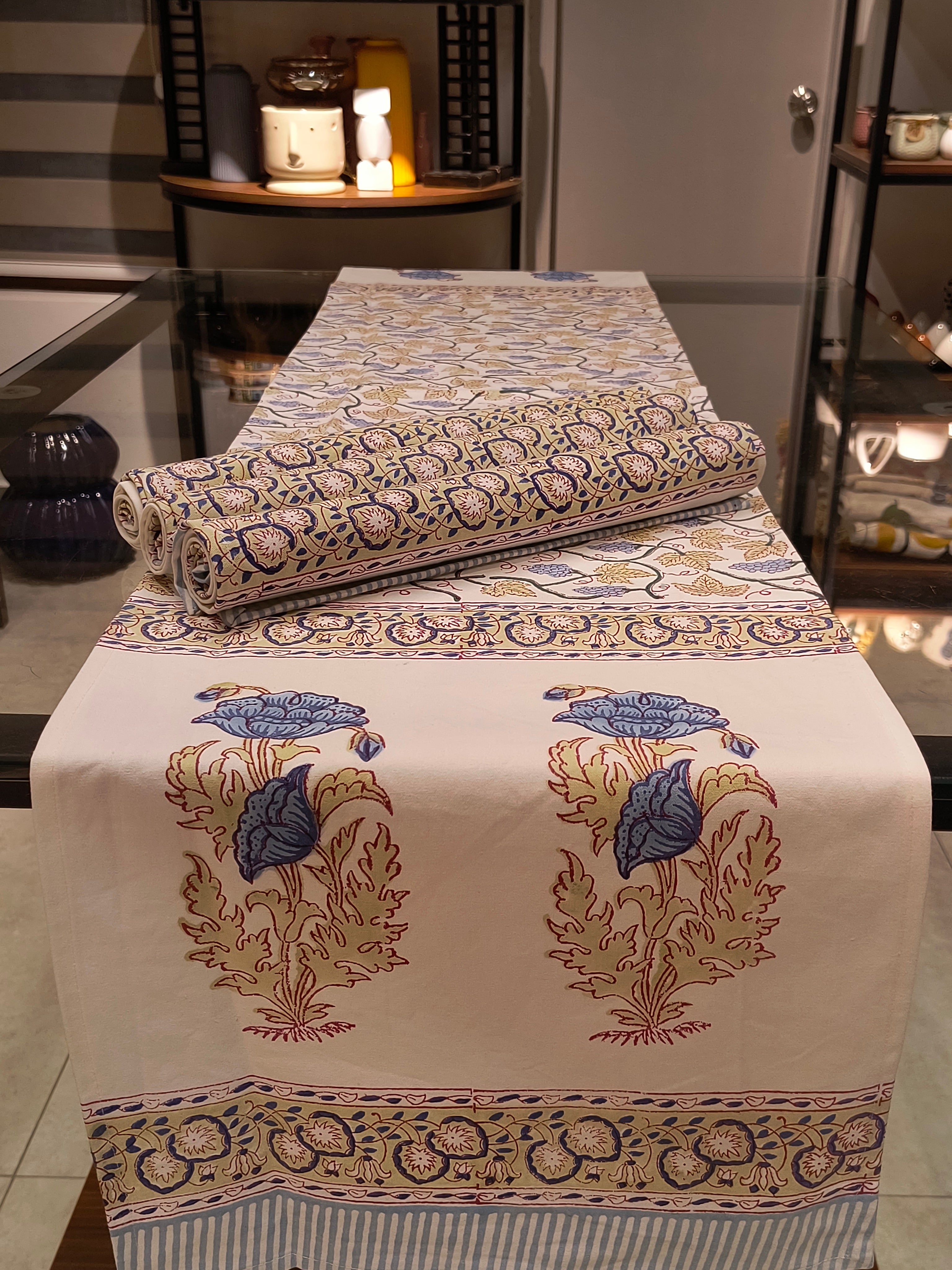Hand Block Printed Table Runner Set