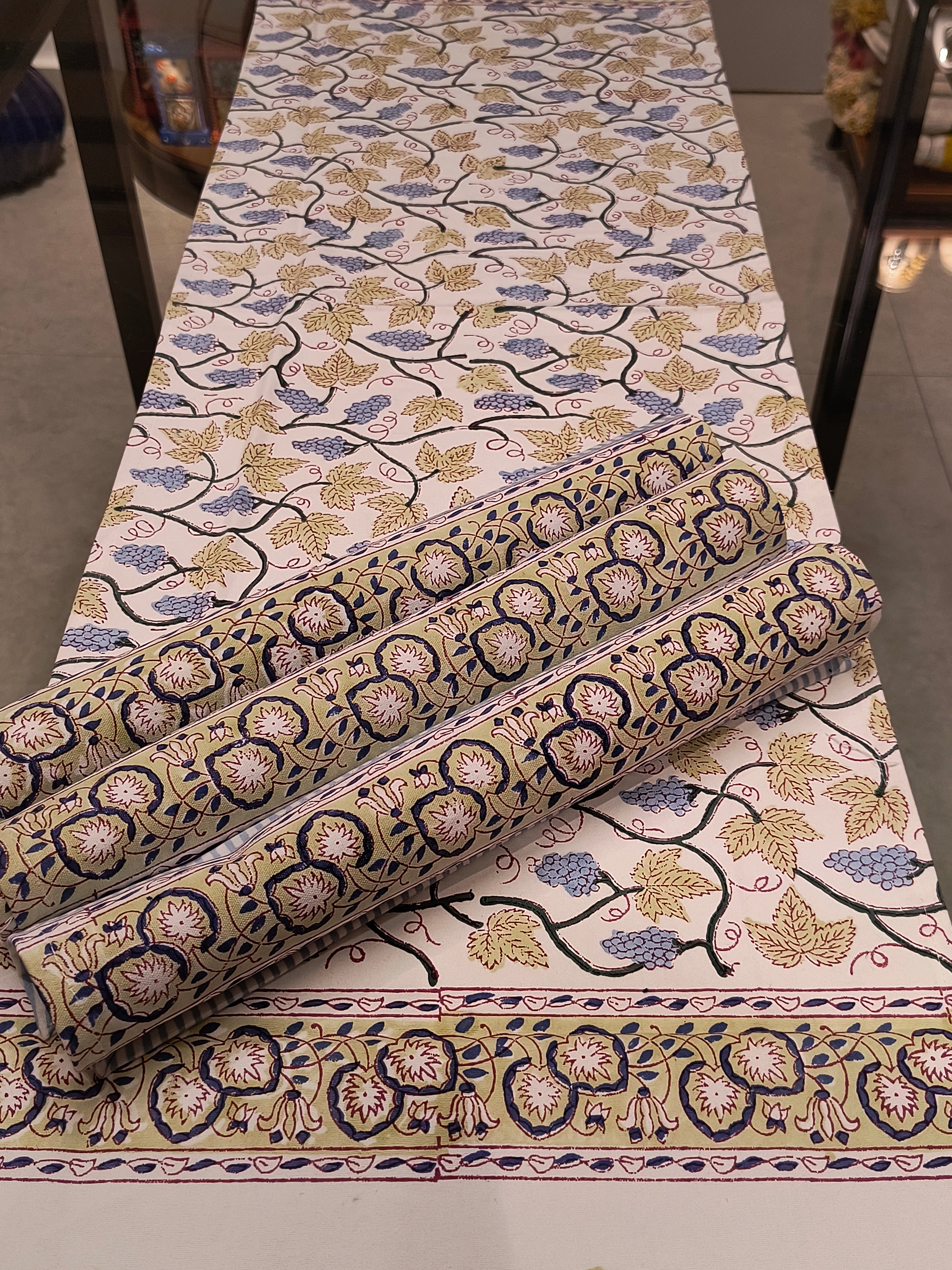 Hand Block Printed Table Runner Set
