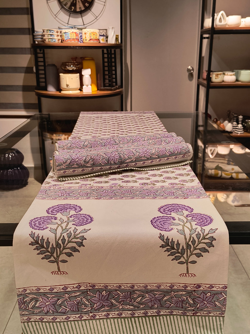 Hand Block Printed Table Runner Set