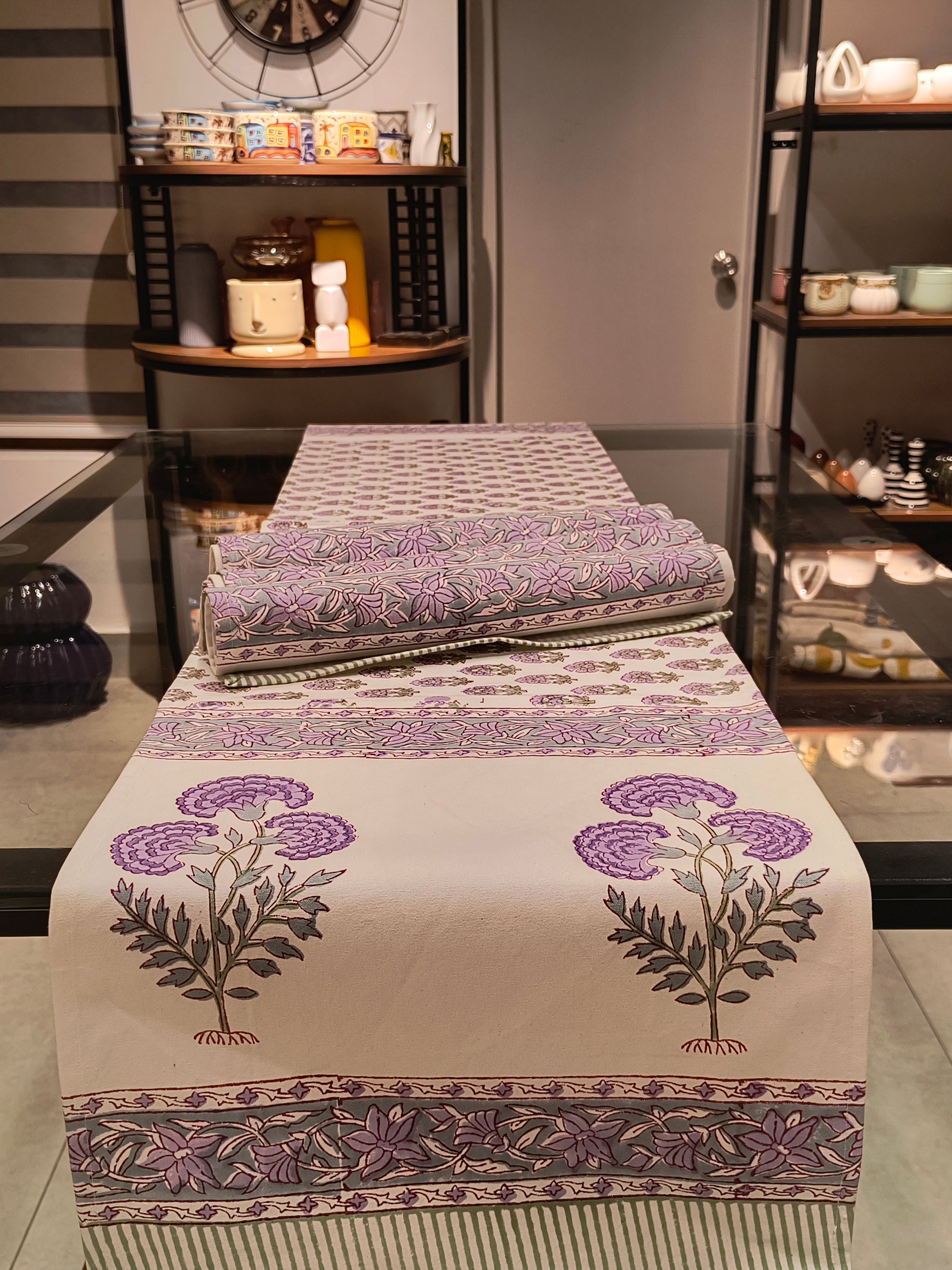 Hand Block Printed Table Runner Set