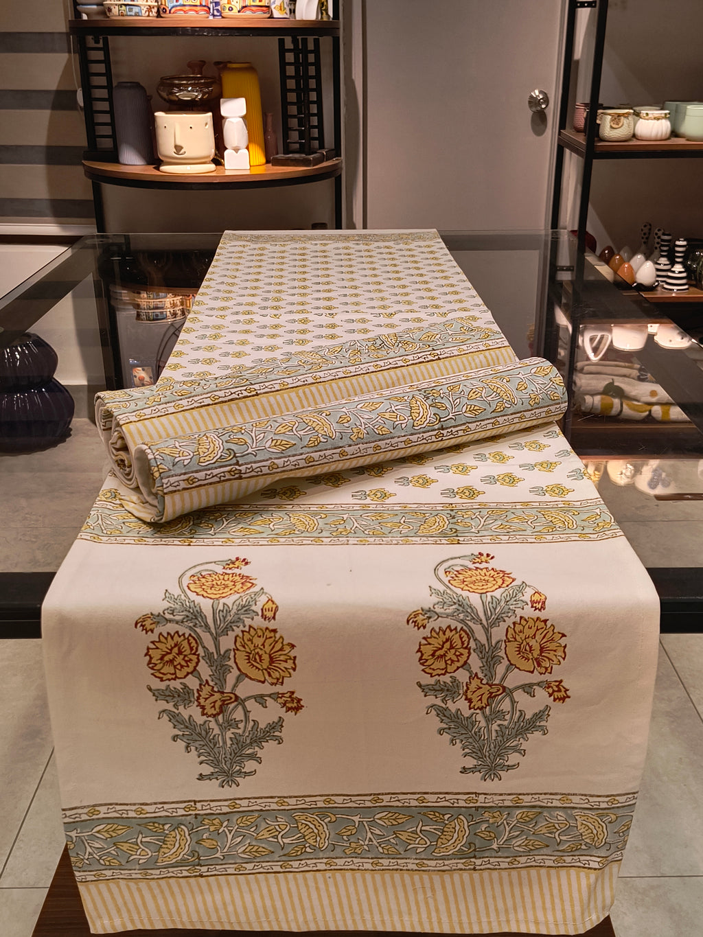 Hand Block Printed Table Runner Set