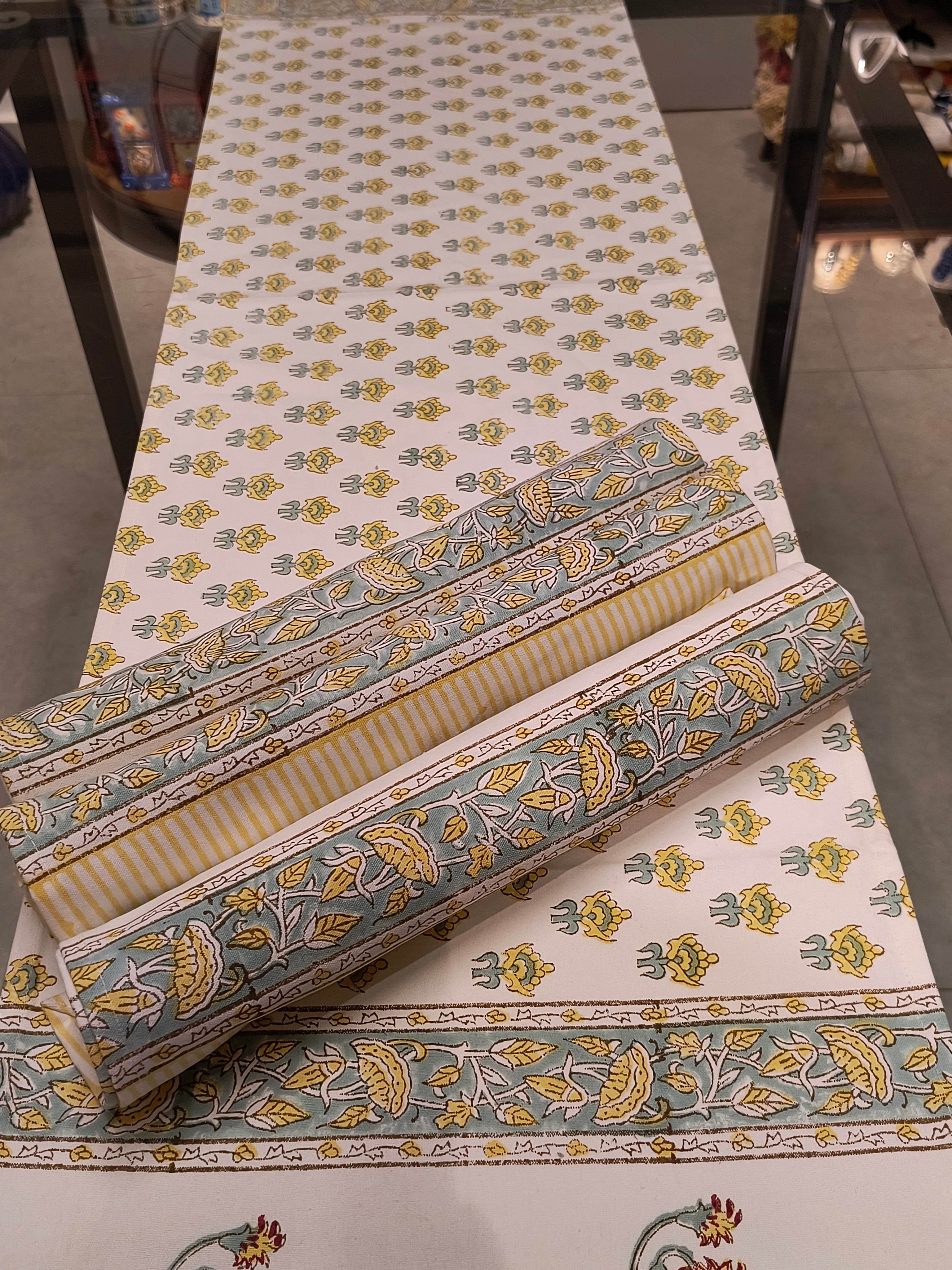 Hand Block Printed Table Runner Set