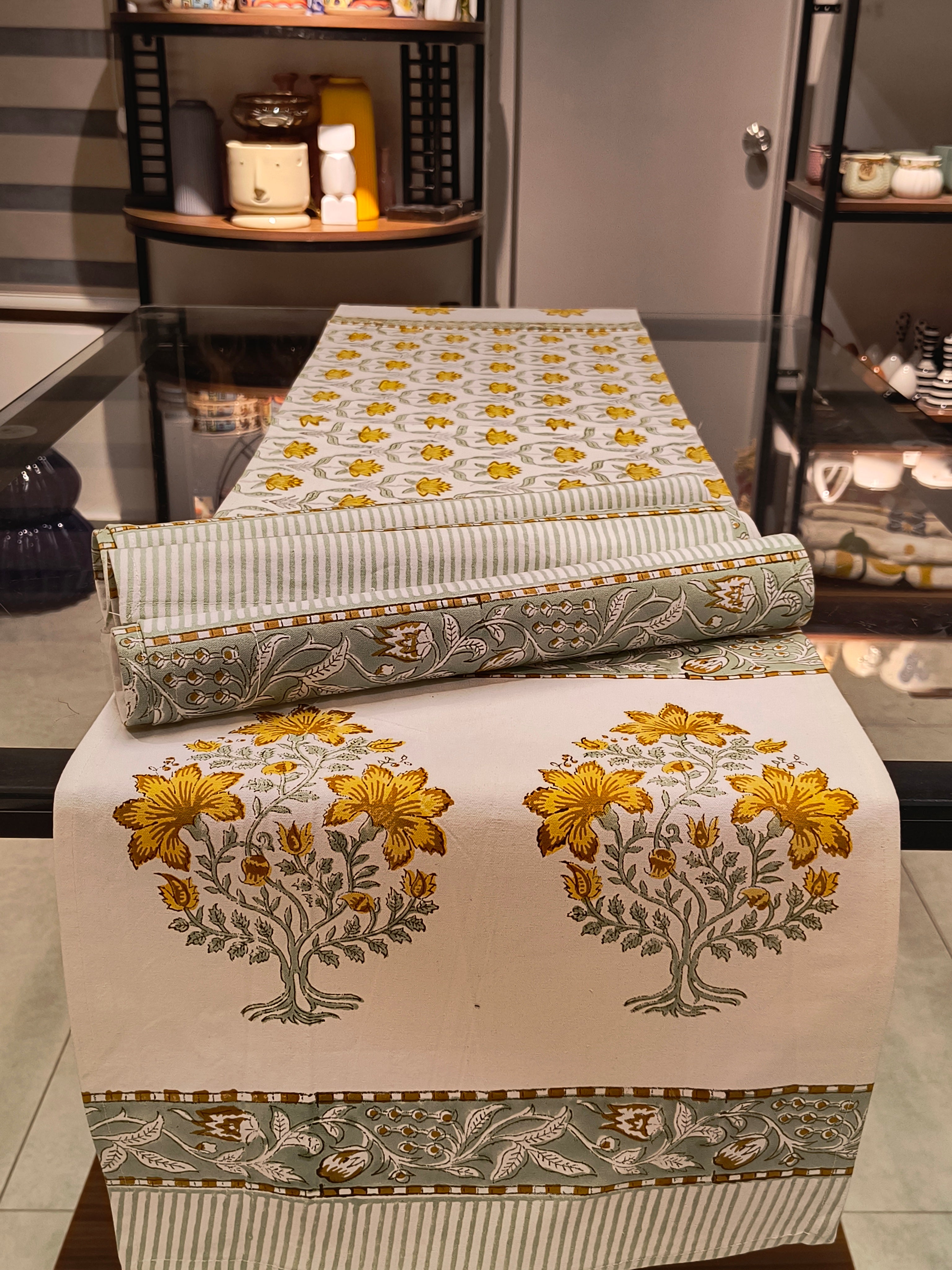 Hand Block Printed Table Runner Set