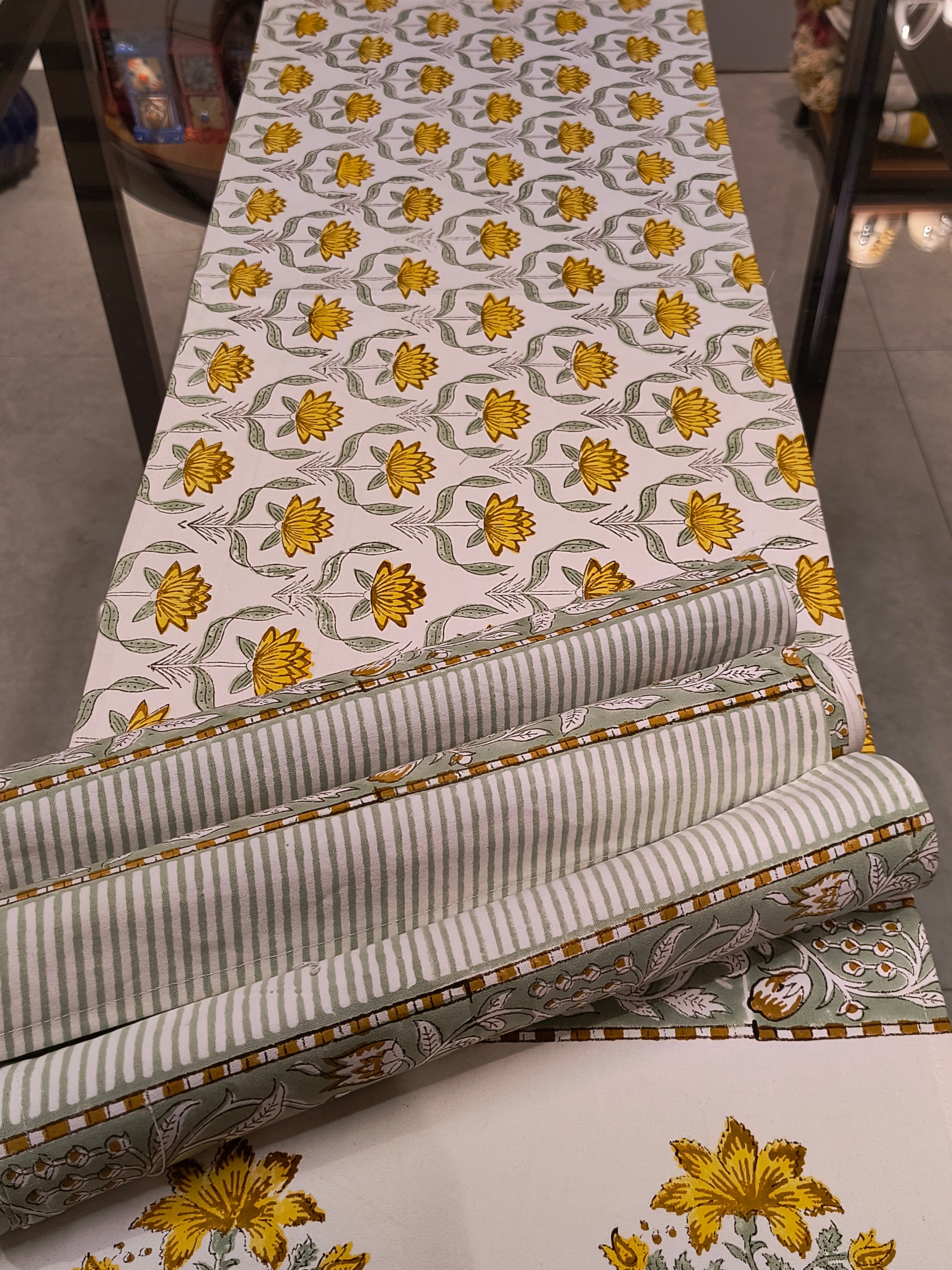 Hand Block Printed Table Runner Set