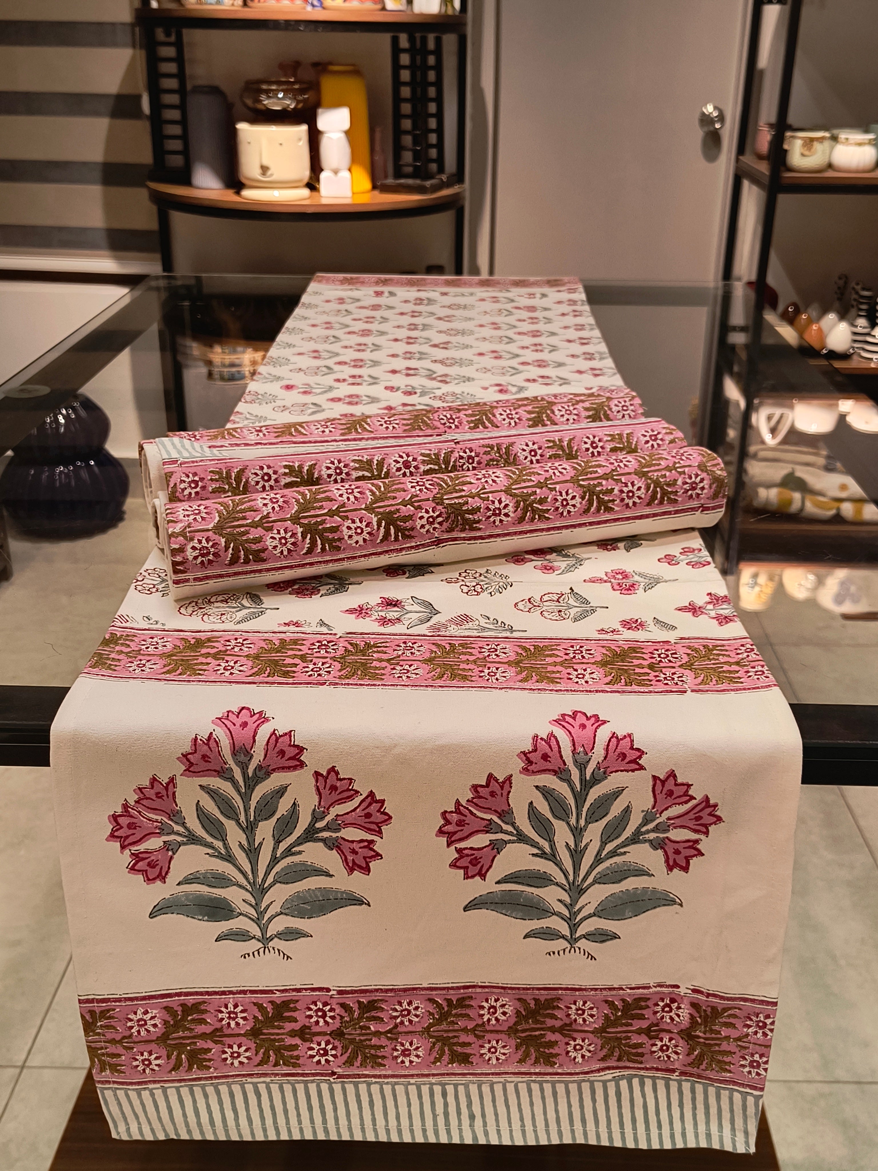Hand Block Printed Table Runner Set